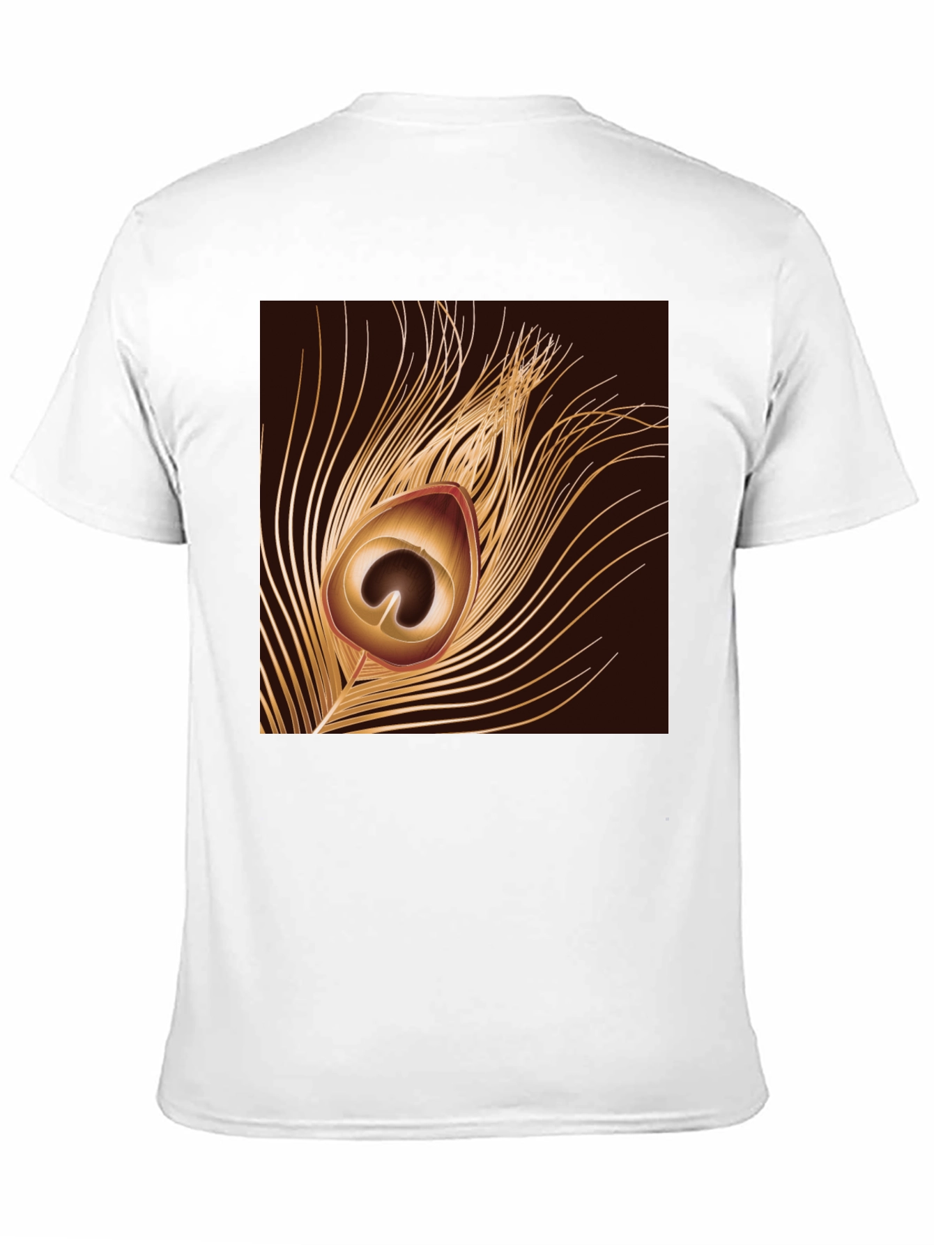 Peacock Feather Graphic Black T-Shirt