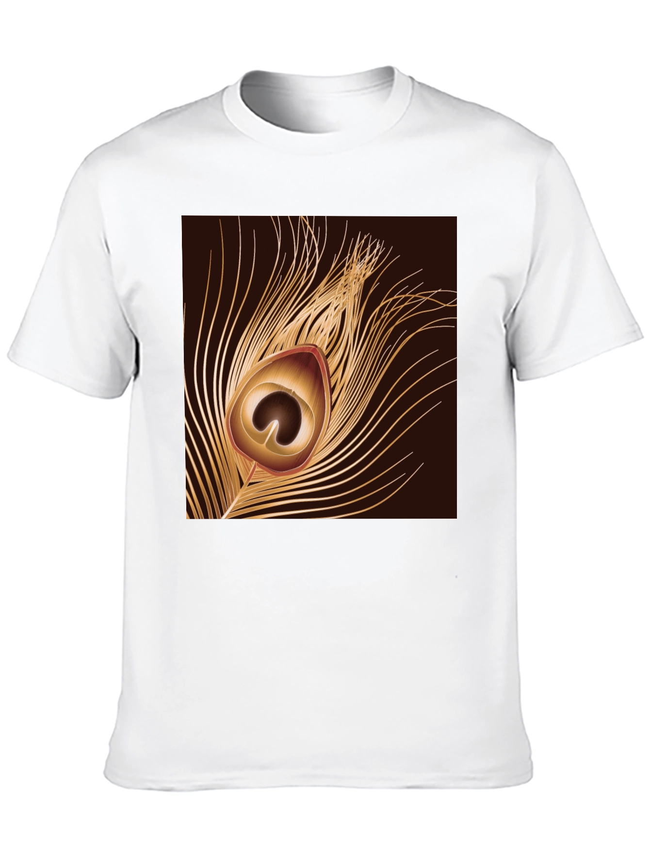 Peacock Feather Graphic Black T-Shirt