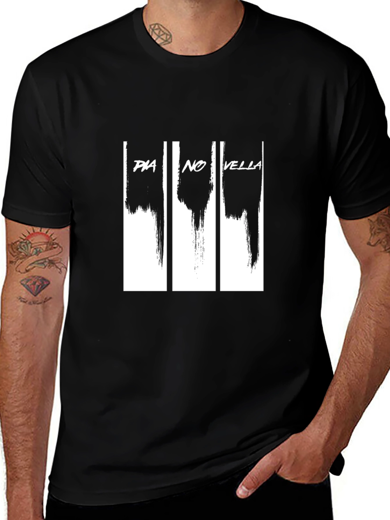 Pia No Vella Graphic Print Black T-Shirt