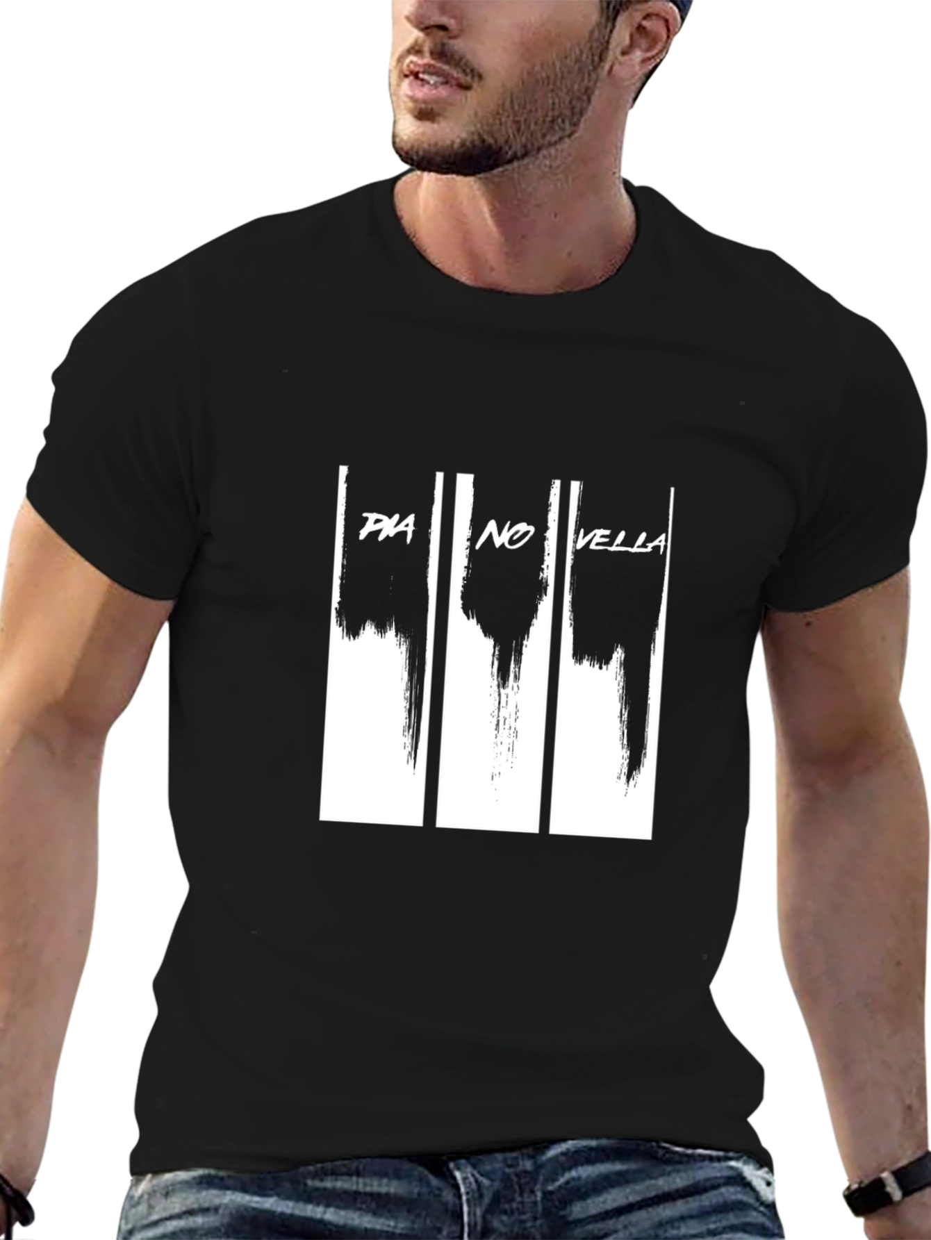 Pia No Vella Graphic Print Black T-Shirt
