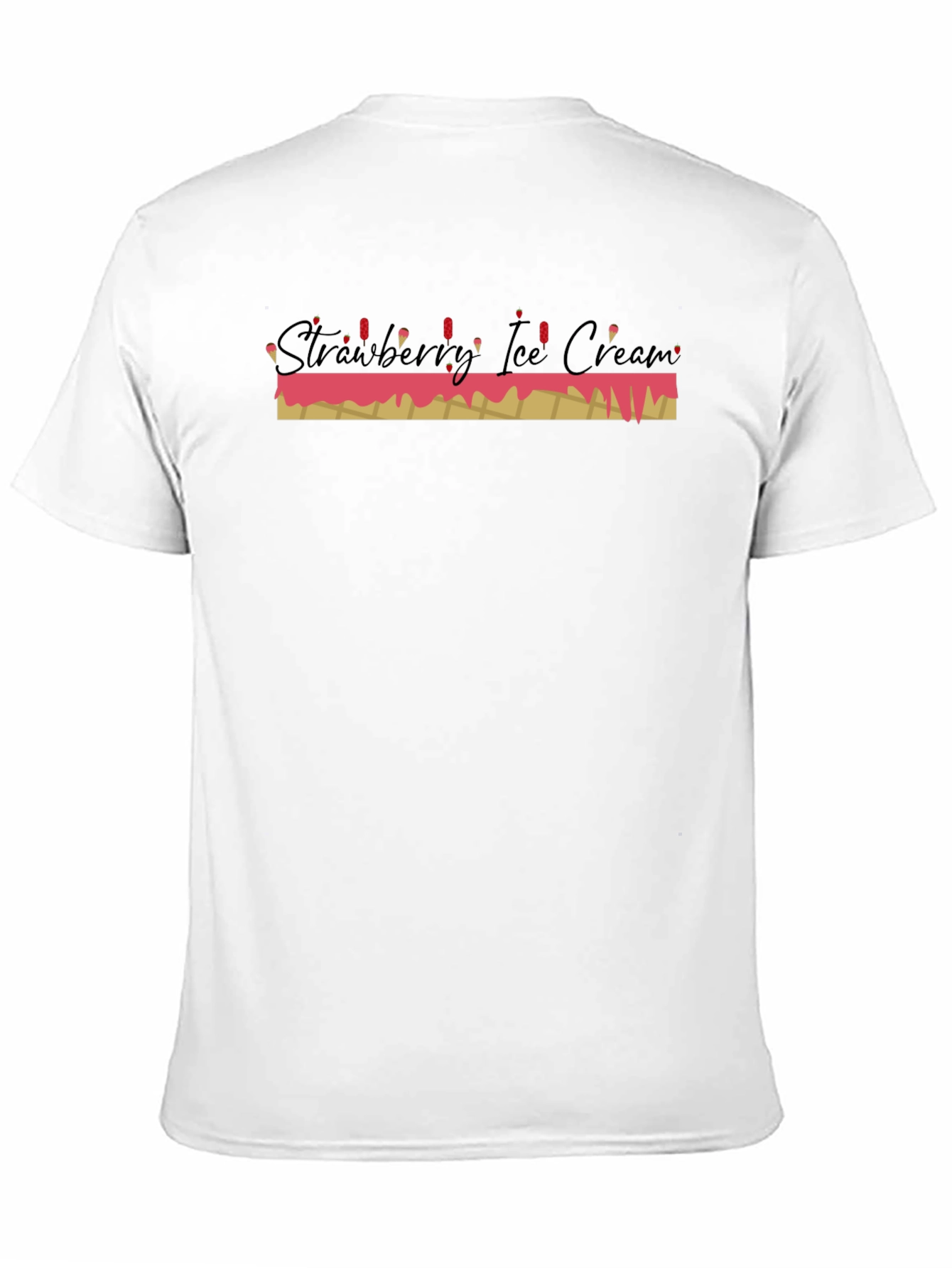 Strawberry Ice Cream Graphic Tee - Black