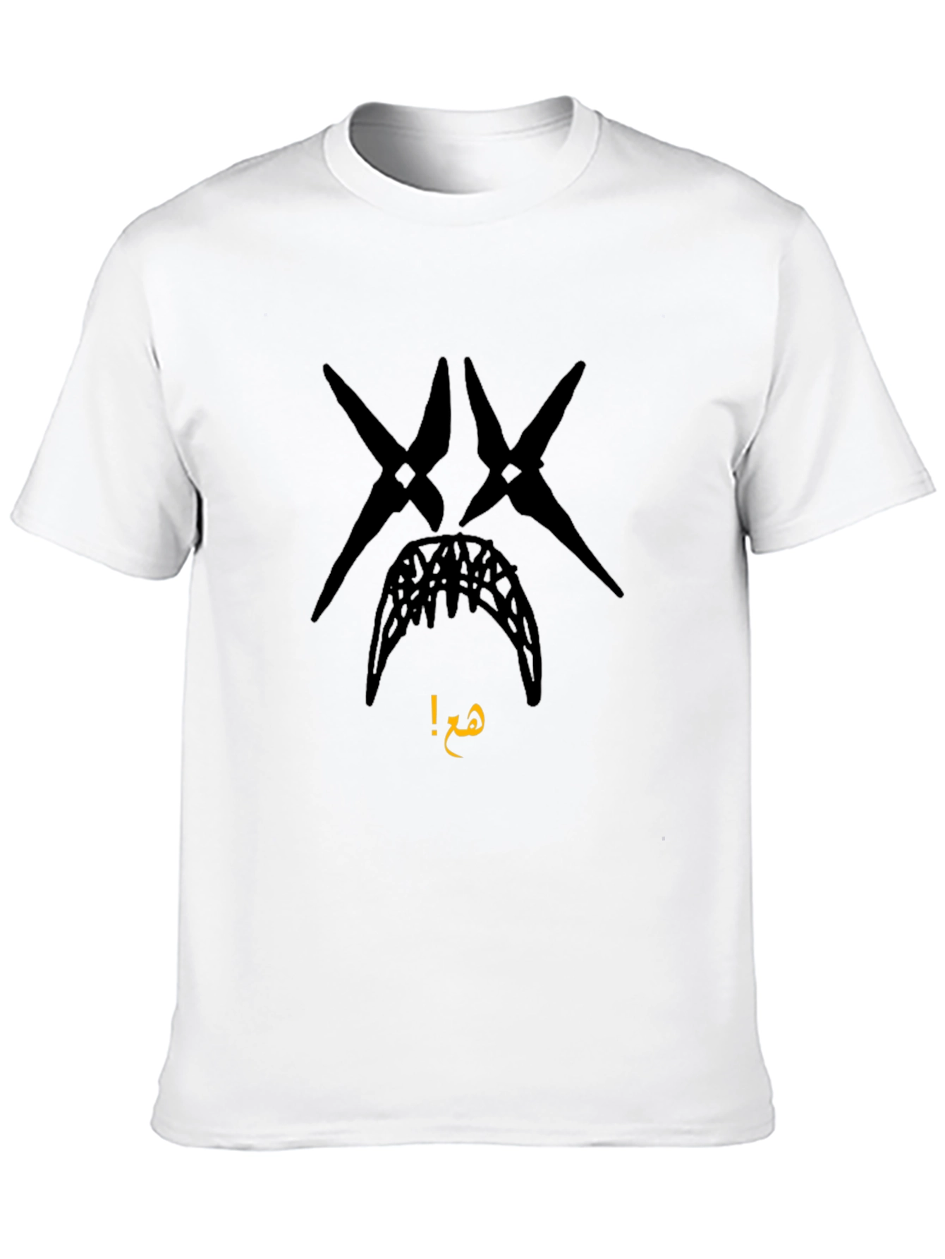 Edgy Graphic Tee - Black Crew Neck Cotton T-Shirt