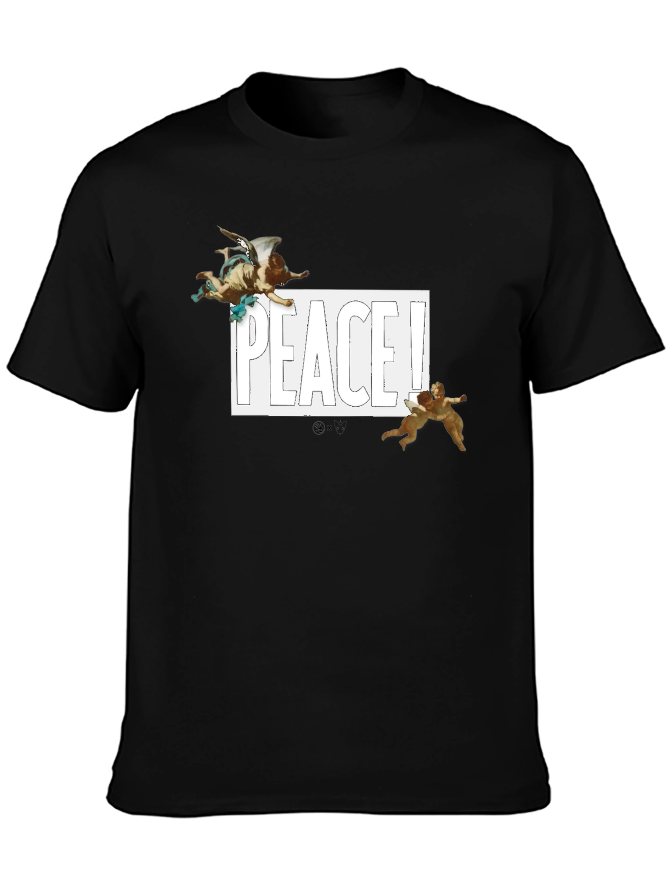 Peace Angel Graphic Tee - Black Cotton T-Shirt