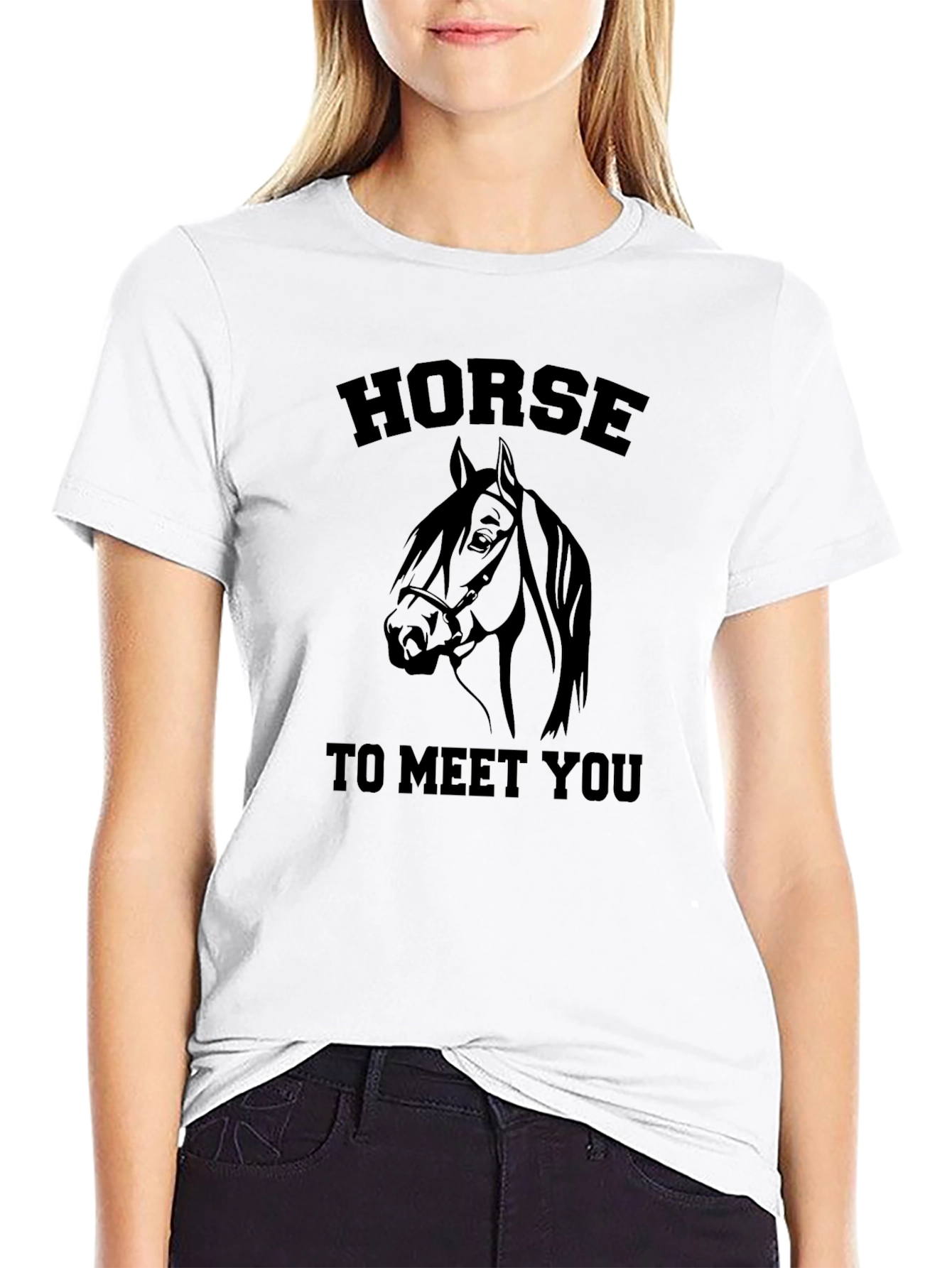 Horse To Meet You Graphic Black T-Shirt