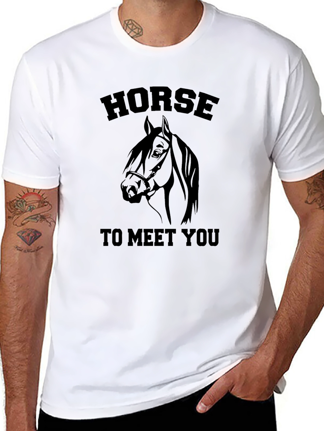 Horse To Meet You Graphic Black T-Shirt