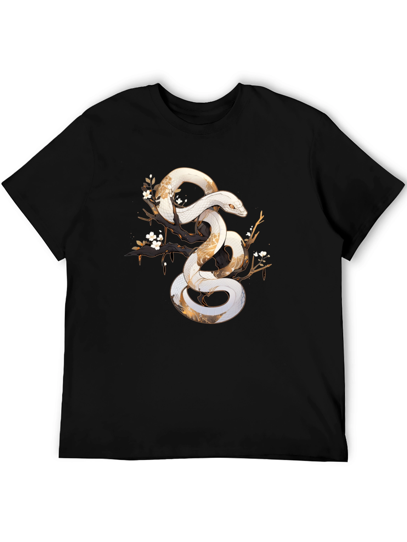 Snake Art Tee: Black Graphic T-Shirt