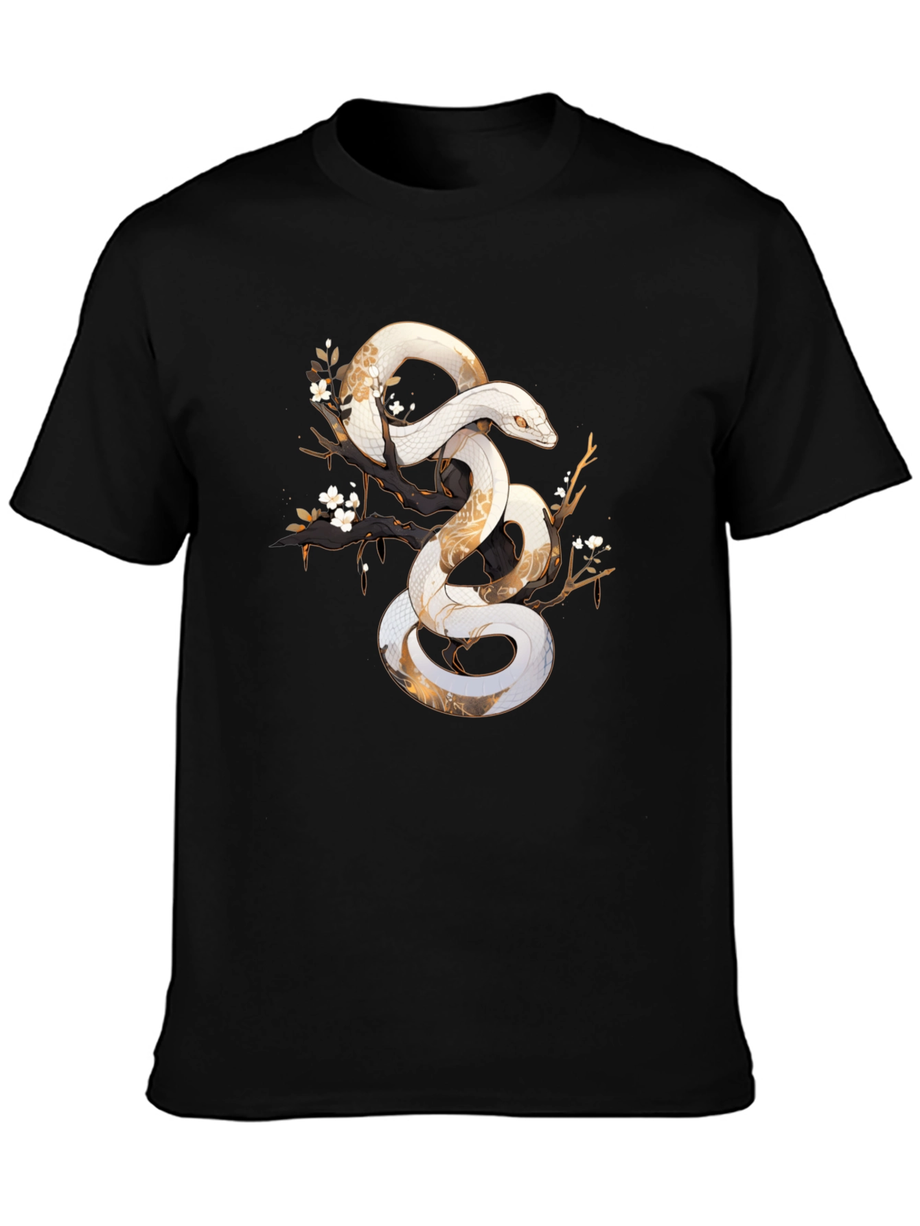 Snake Art Tee: Black Graphic T-Shirt