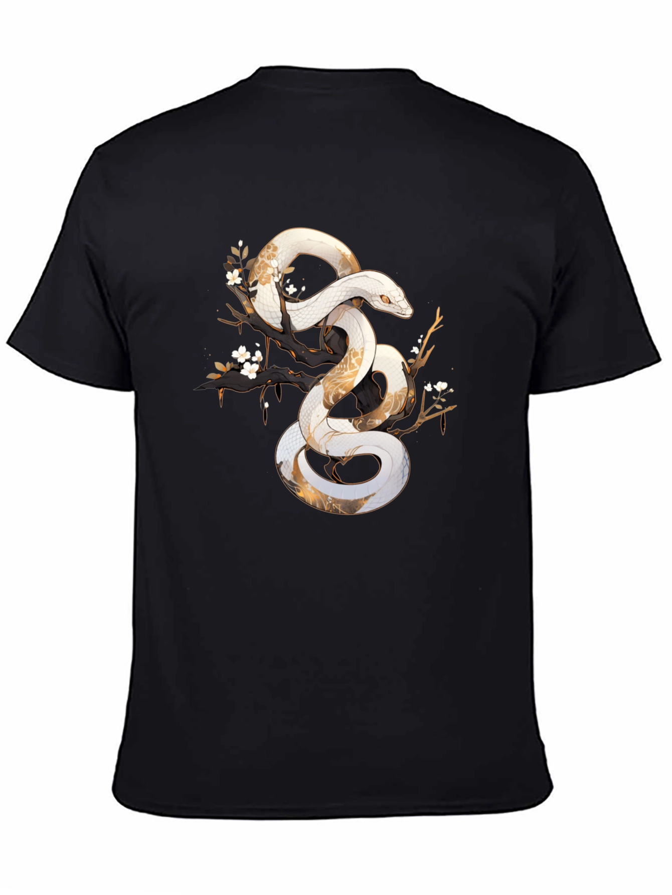 Snake Art Tee: Black Graphic T-Shirt