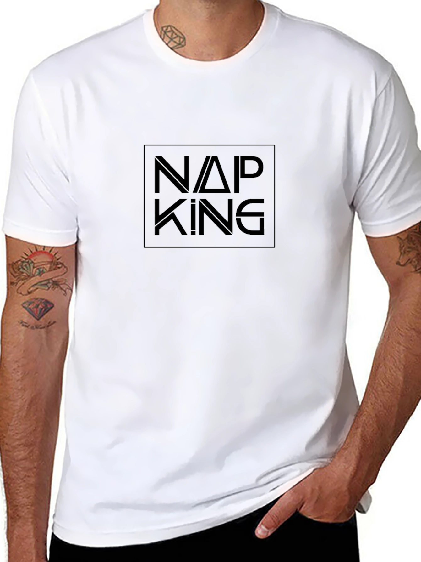 Nap King Graphic Black T-Shirt - Relaxed Fit
