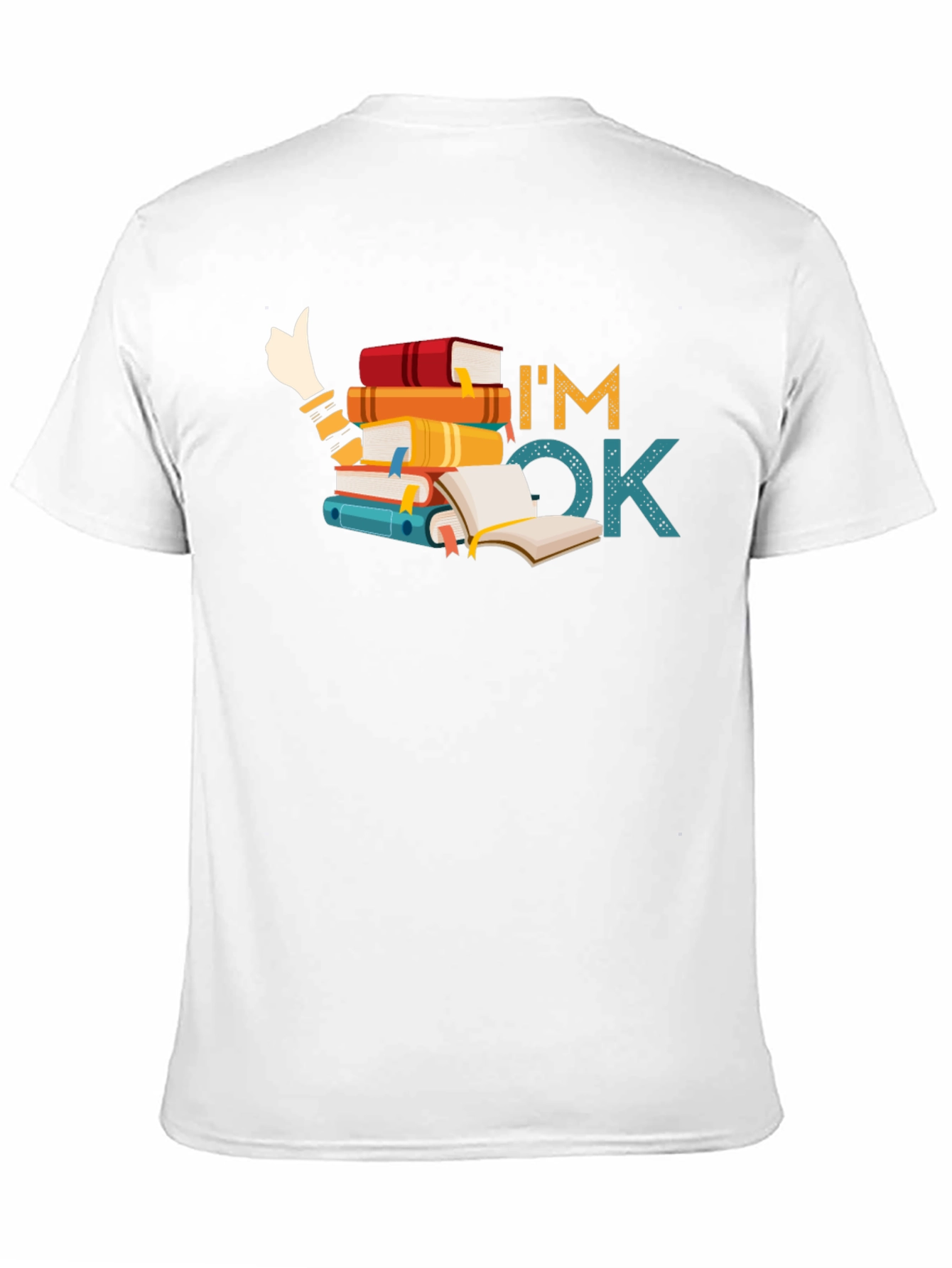 Book Lover T-Shirt: Im OK Stack of Books