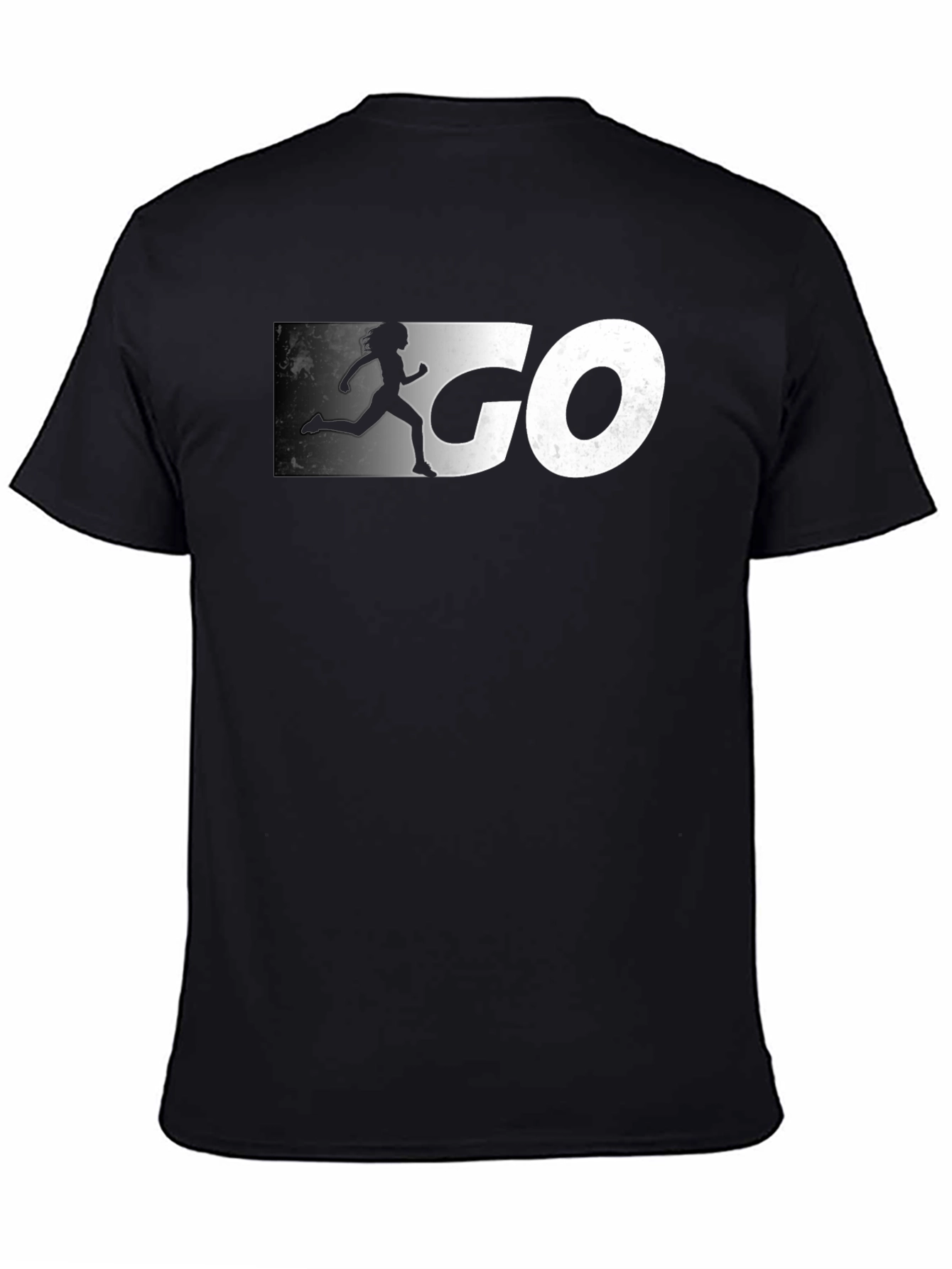 Go Runner Graphic Tee - Black Cotton T-Shirt