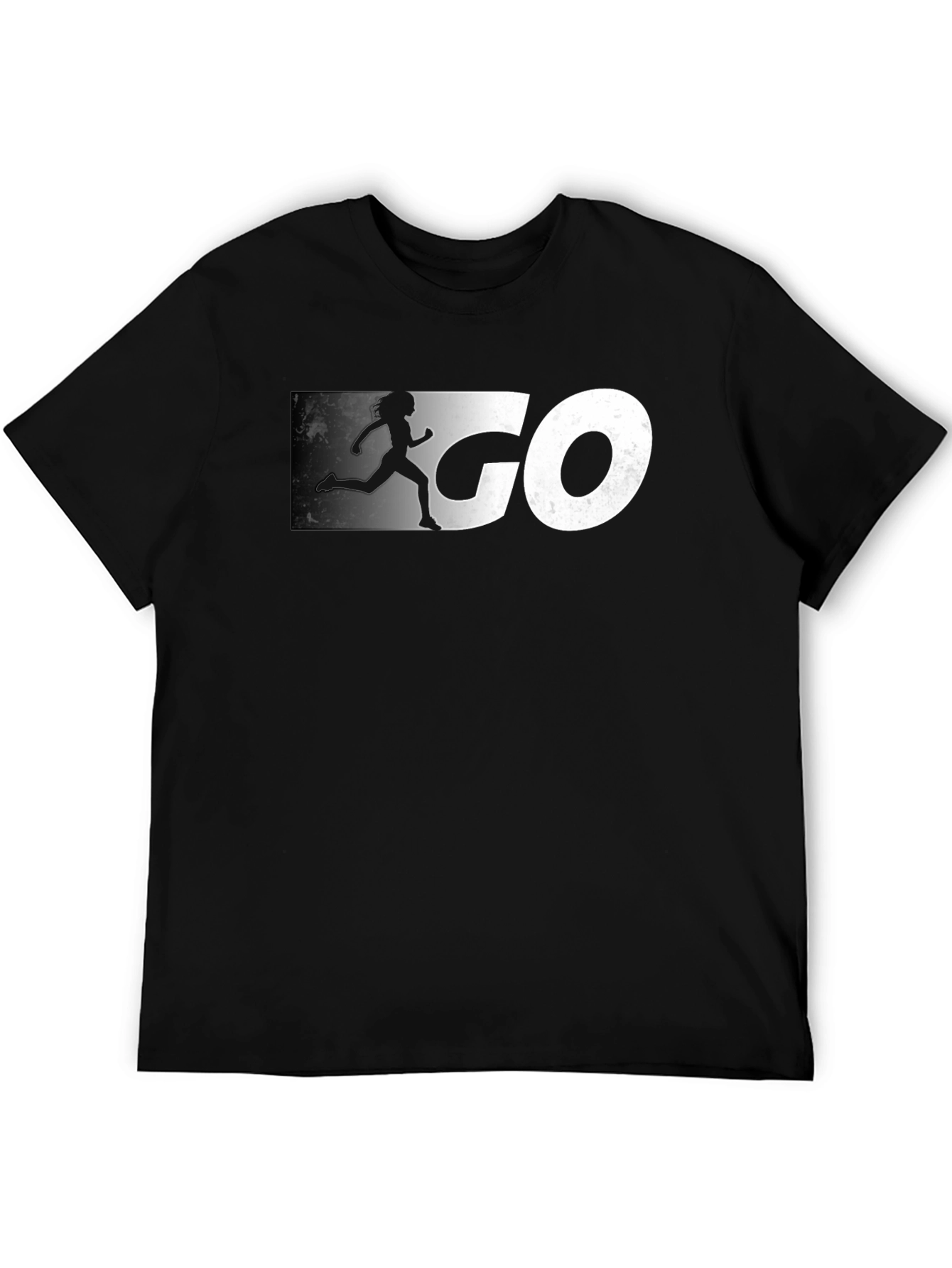Go Runner Graphic Tee - Black Cotton T-Shirt