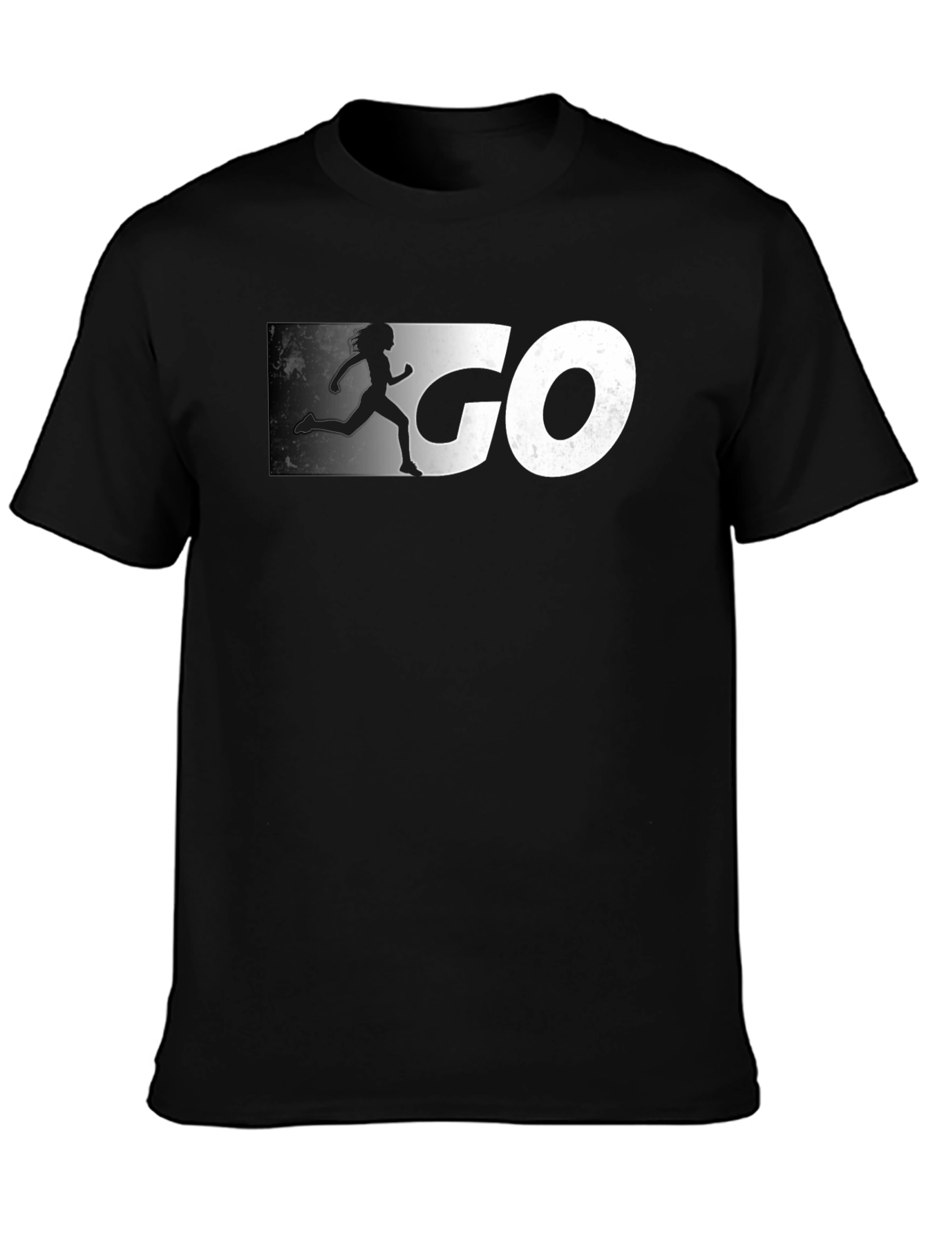 Go Runner Graphic Tee - Black Cotton T-Shirt