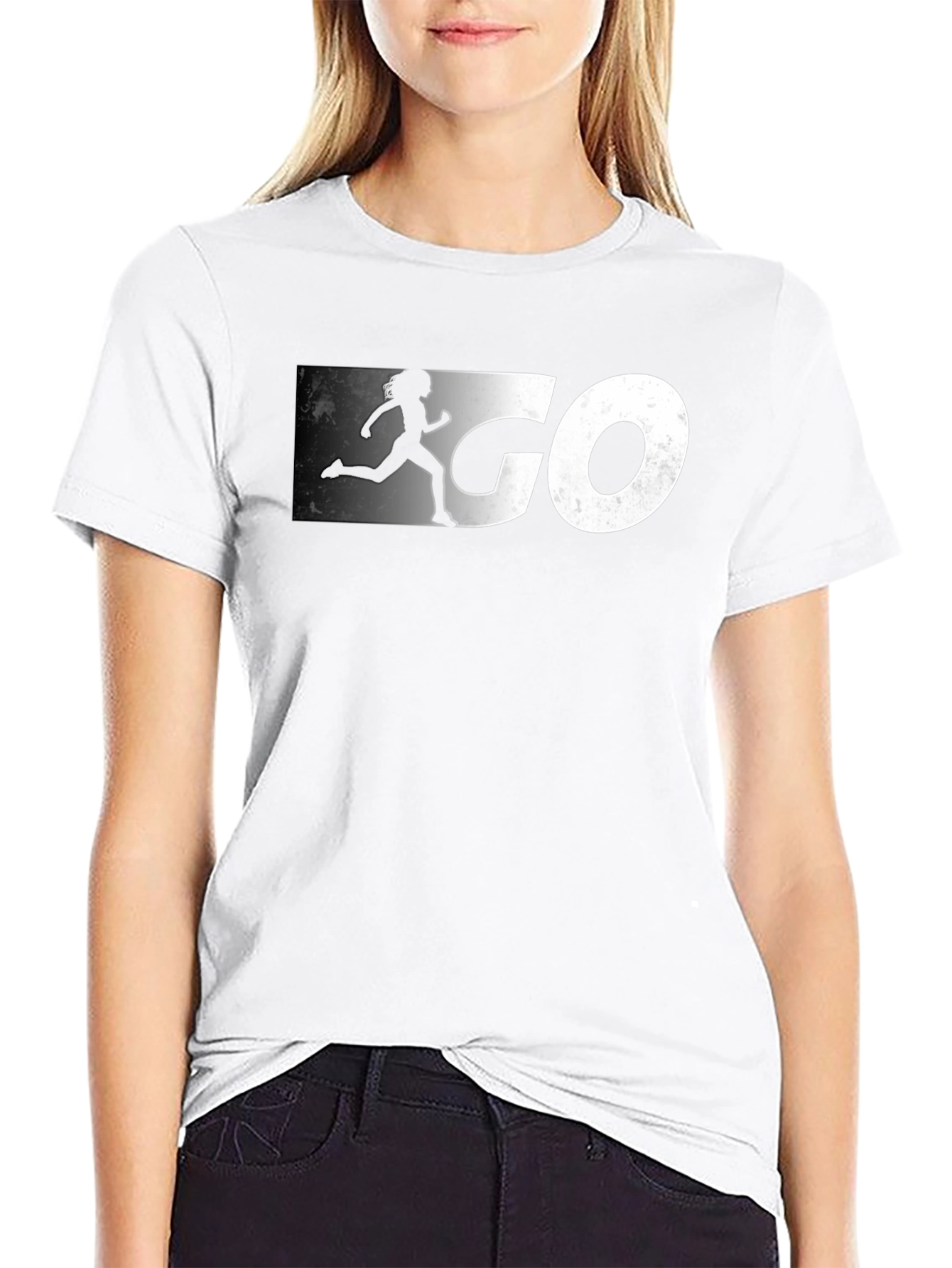 Go Runner Graphic Tee - Black Cotton T-Shirt