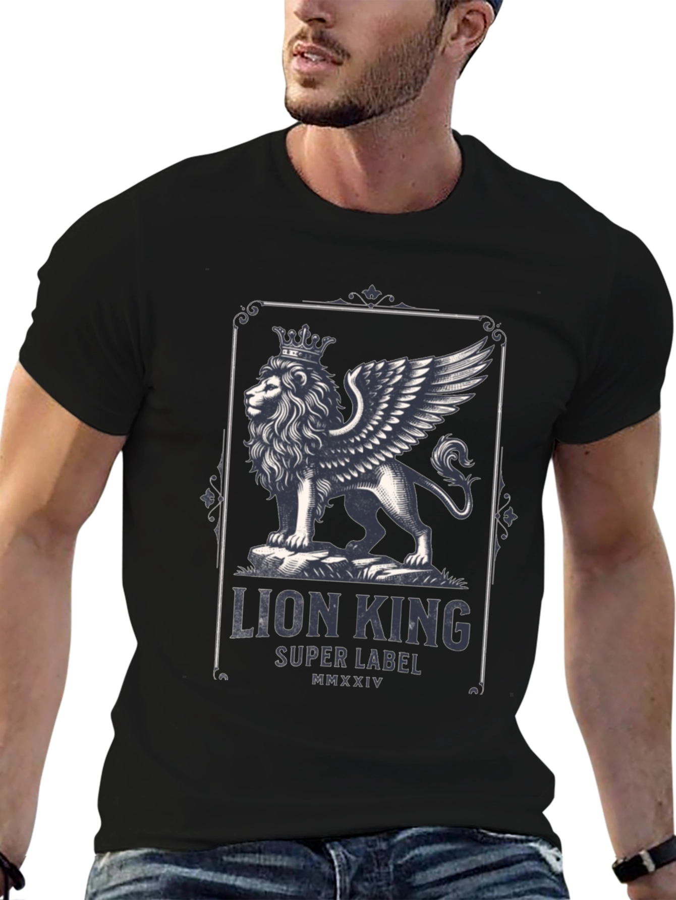 Lion King Graphic Print Black T-Shirt