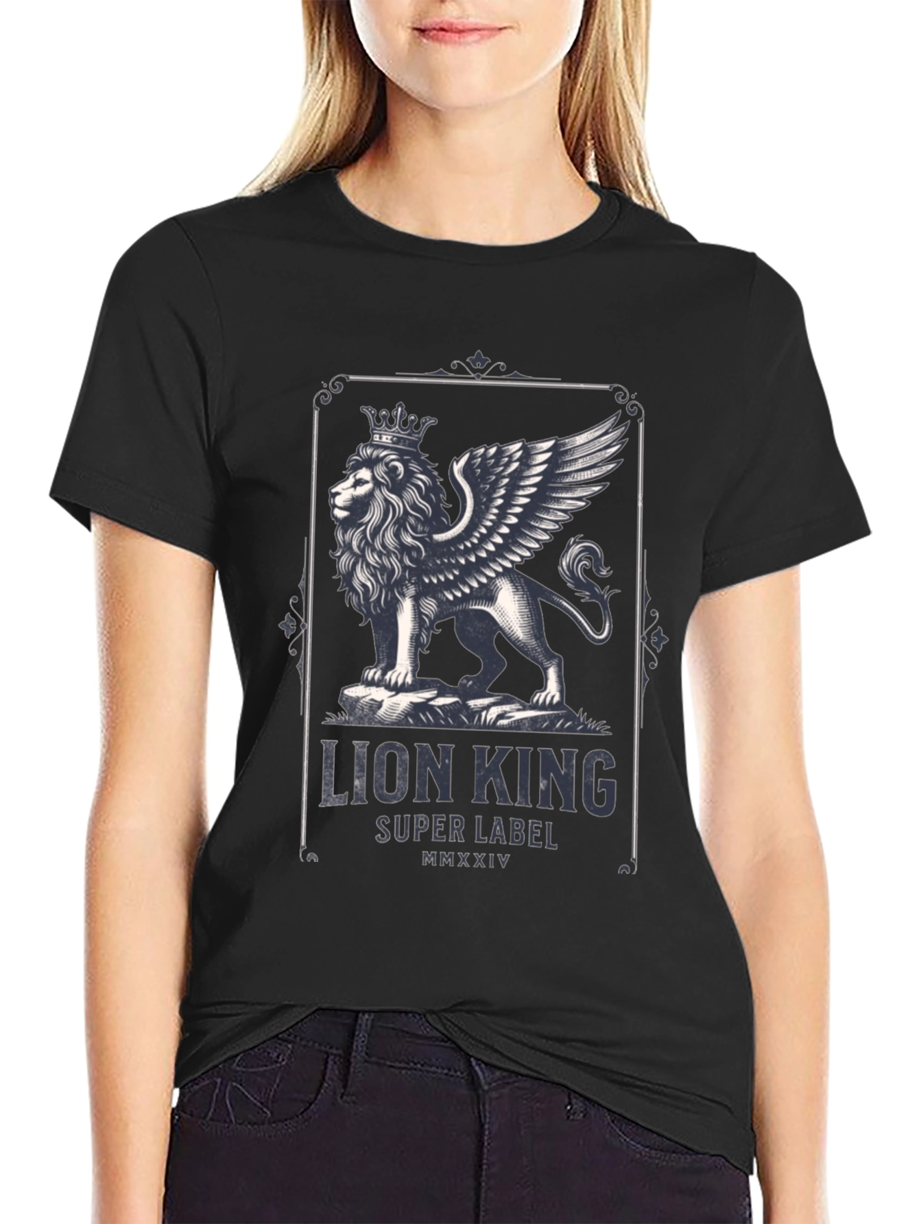 Lion King Graphic Print Black T-Shirt