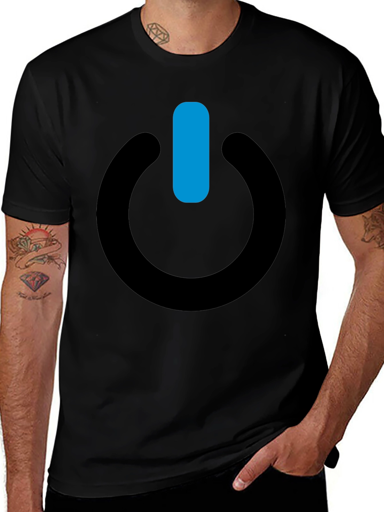 Power On Black T-Shirt - Stylish & Comfortable