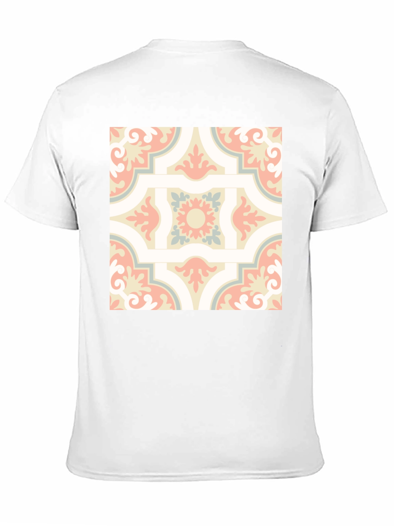 Retro Pattern Print Black T-Shirt