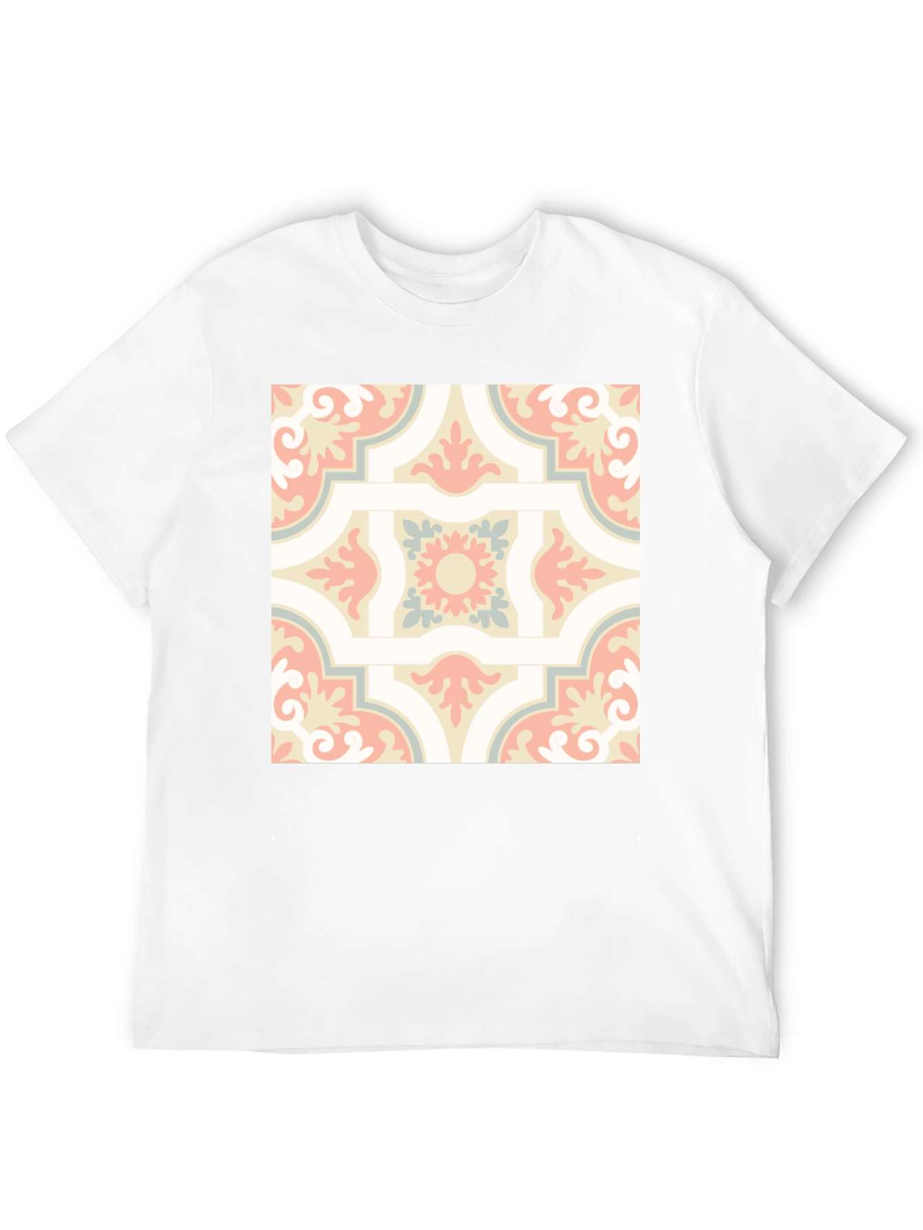 Retro Pattern Print Black T-Shirt