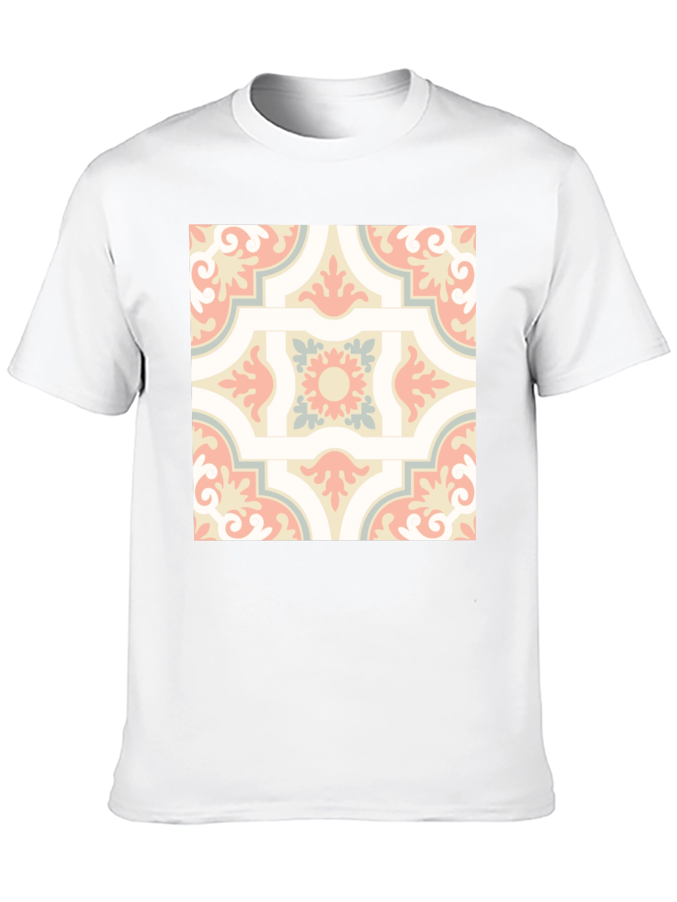 Retro Pattern Print Black T-Shirt