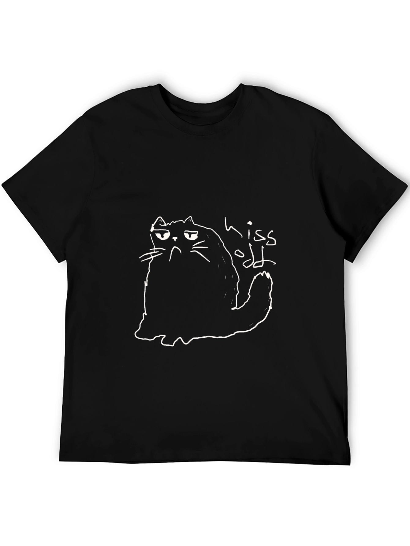 Hiss Off Cat Graphic T-Shirt - Funny Black Tee