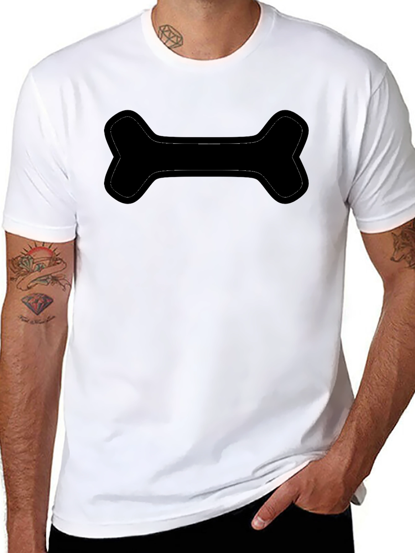 Mens Black Bone Graphic T-Shirt