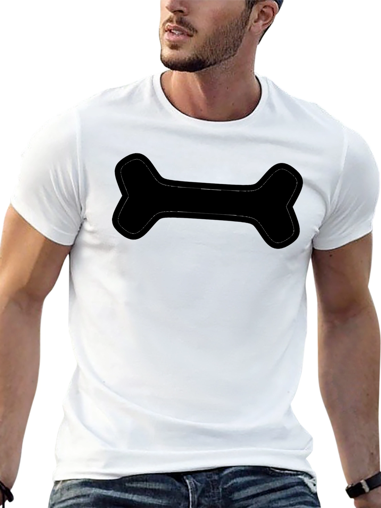 Mens Black Bone Graphic T-Shirt