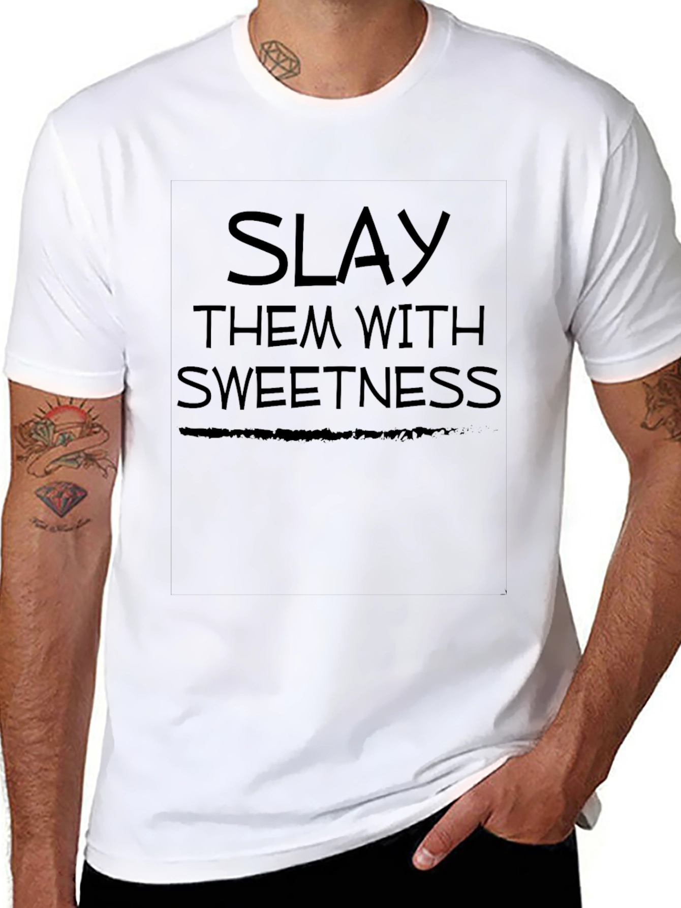 Slay Them With Sweetness Graphic Tee - Black