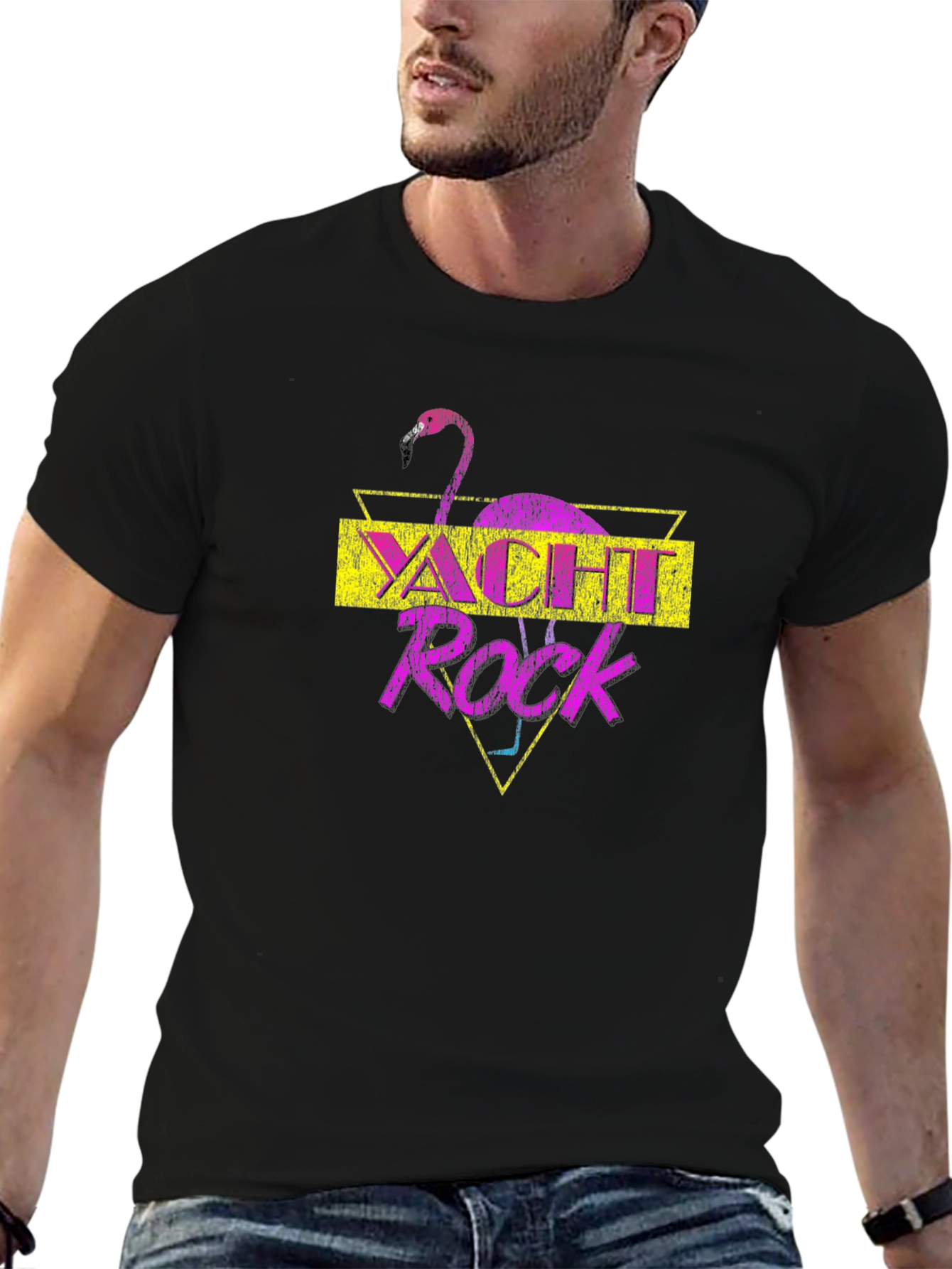 Yacht Rock Flamingo Graphic T-Shirt - Retro Style
