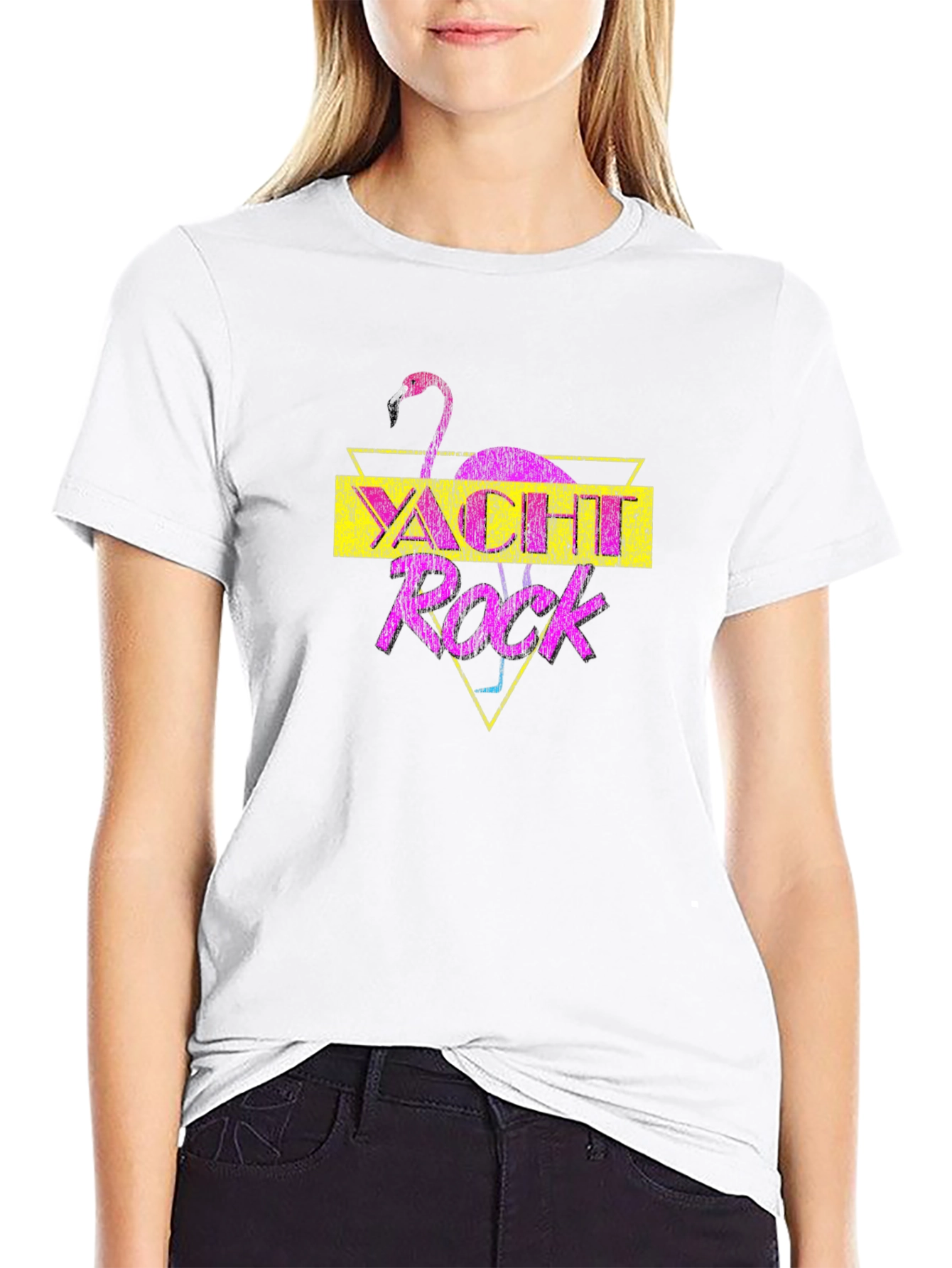Yacht Rock Flamingo Graphic T-Shirt - Retro Style