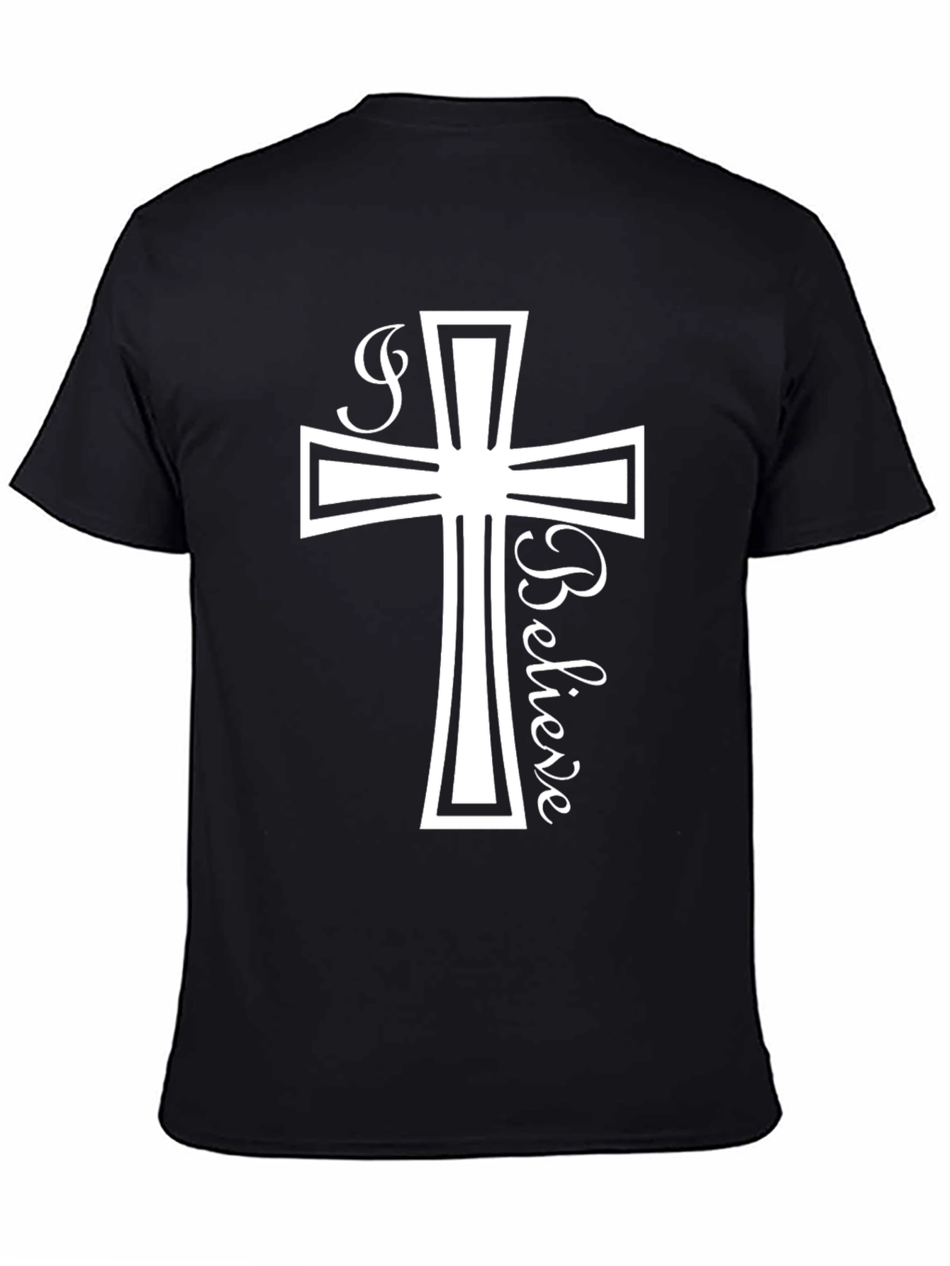 I Believe Christian Cross Black T-Shirt