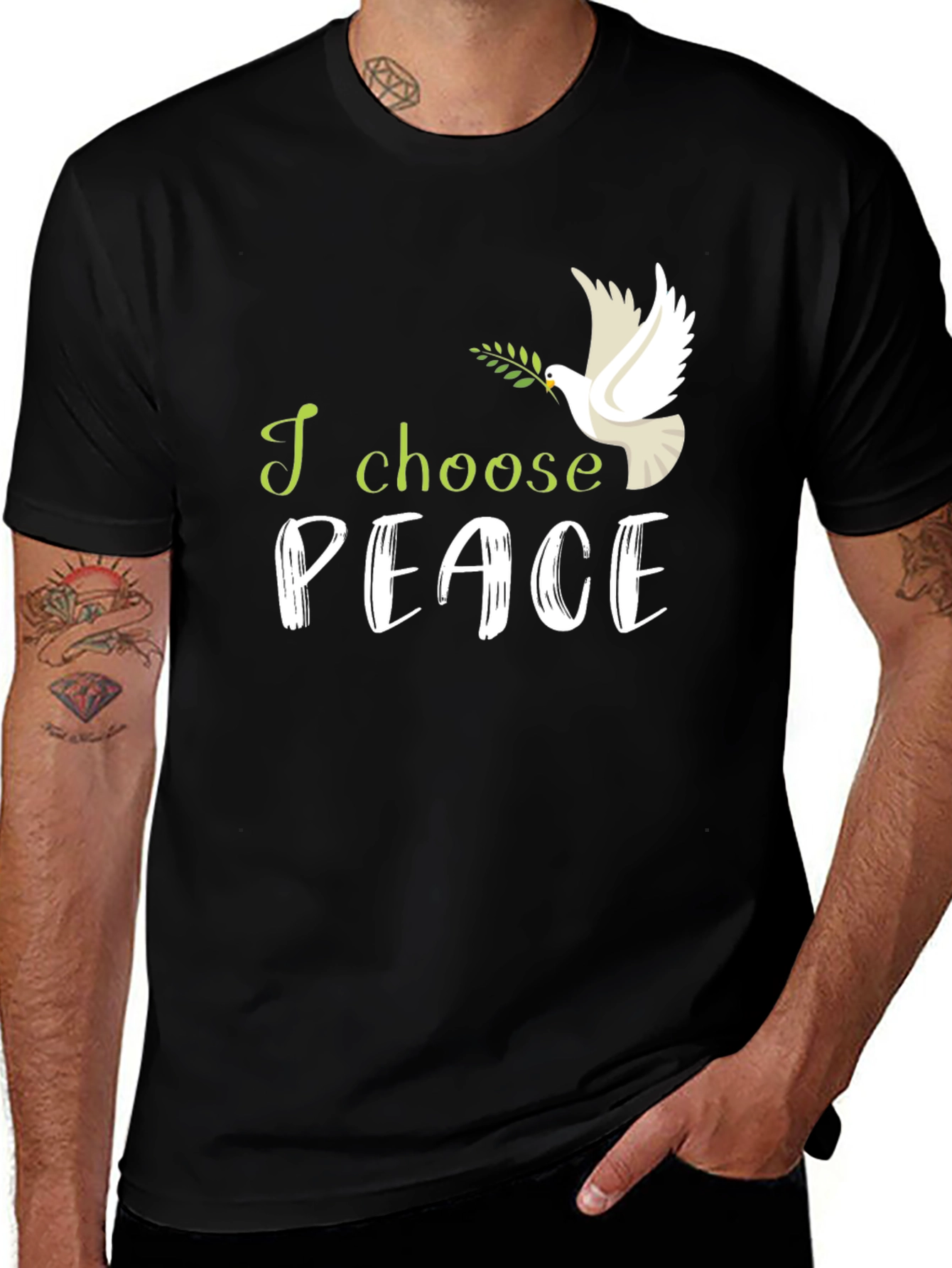 I Choose Peace T-Shirt: Dove with Olive Branch