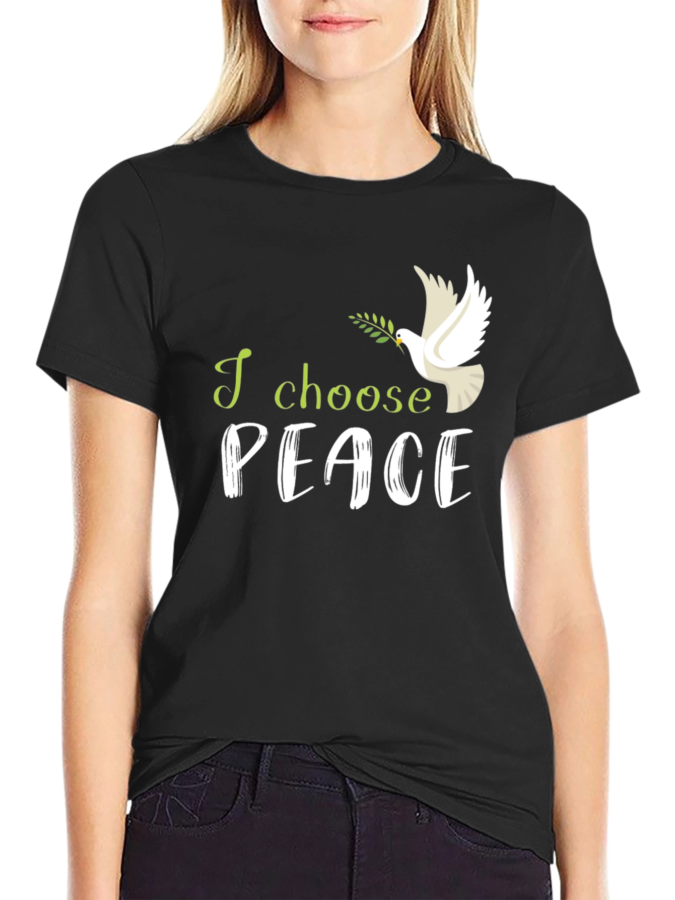 I Choose Peace T-Shirt: Dove with Olive Branch