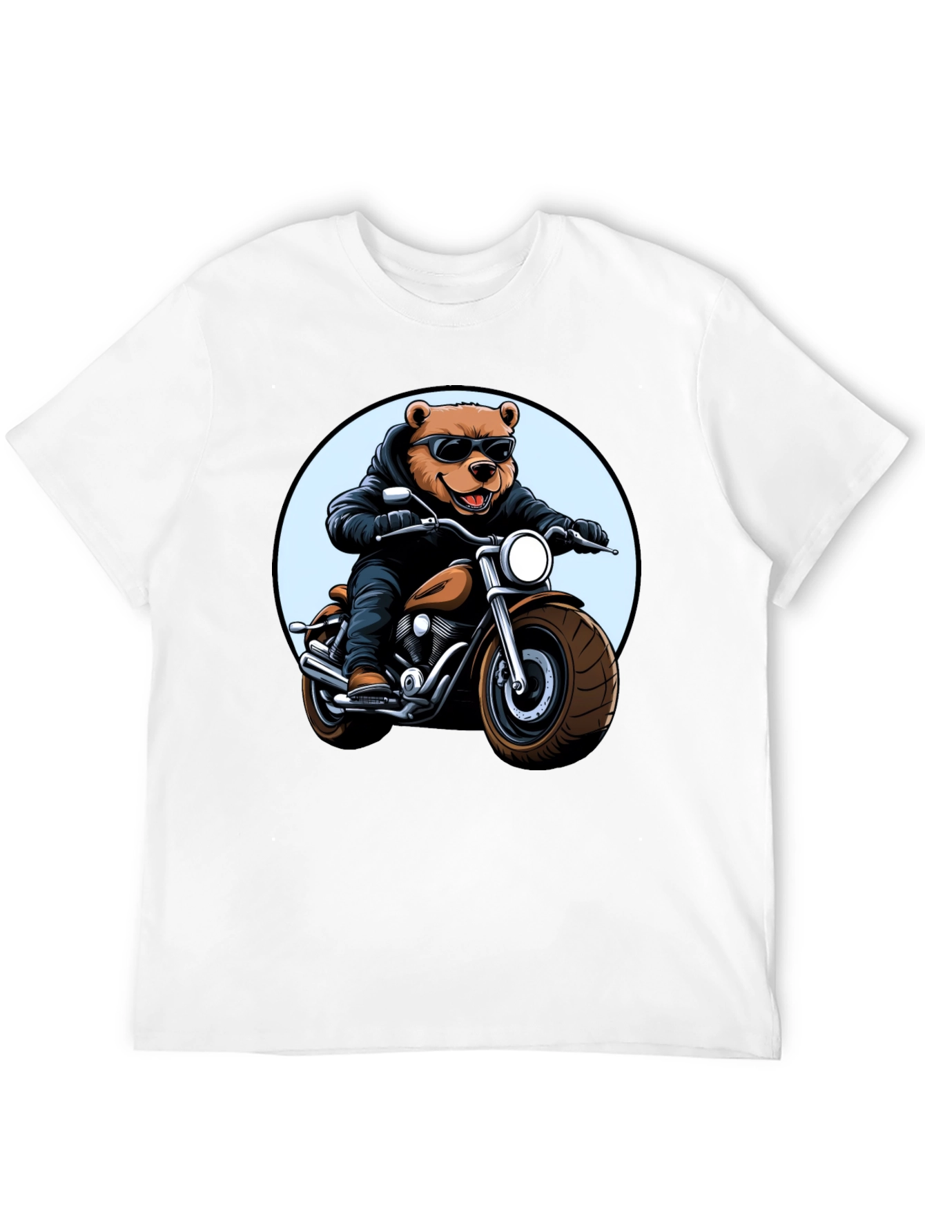 Cool Bear Biker T-Shirt - Black Graphic Tee