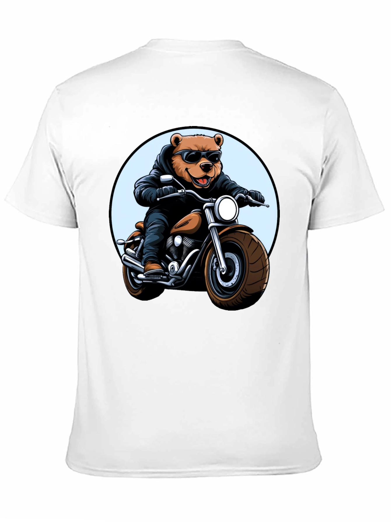 Cool Bear Biker T-Shirt - Black Graphic Tee