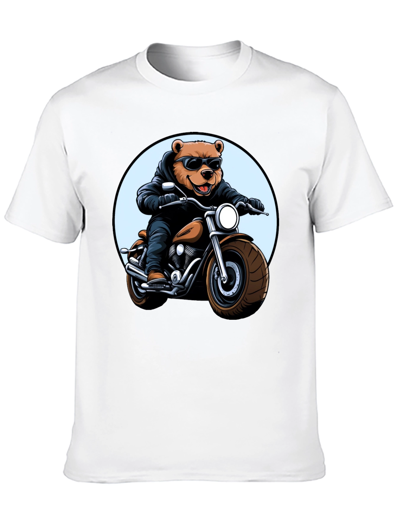 Cool Bear Biker T-Shirt - Black Graphic Tee