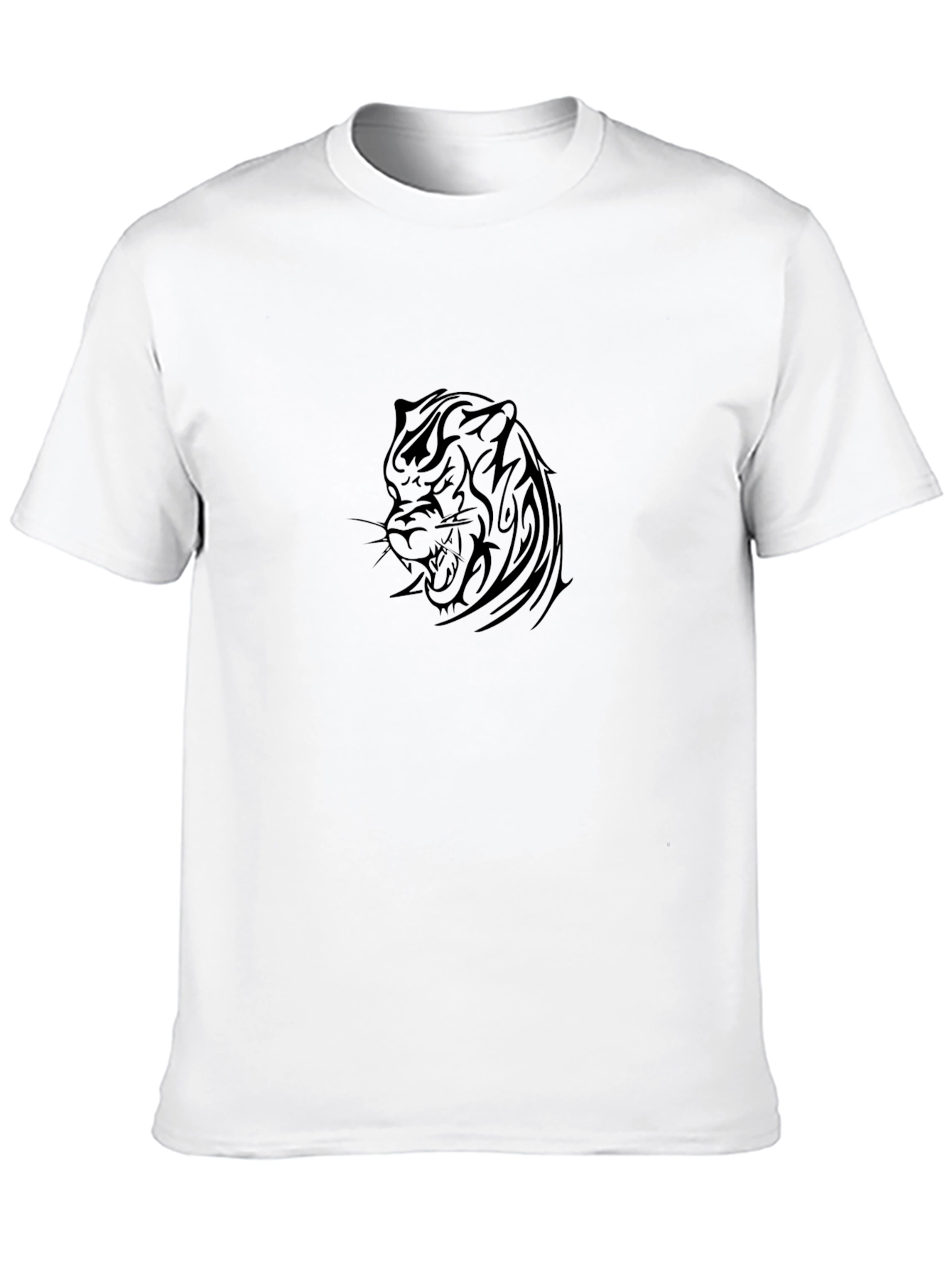 Black T-Shirt with Tribal Tiger Design