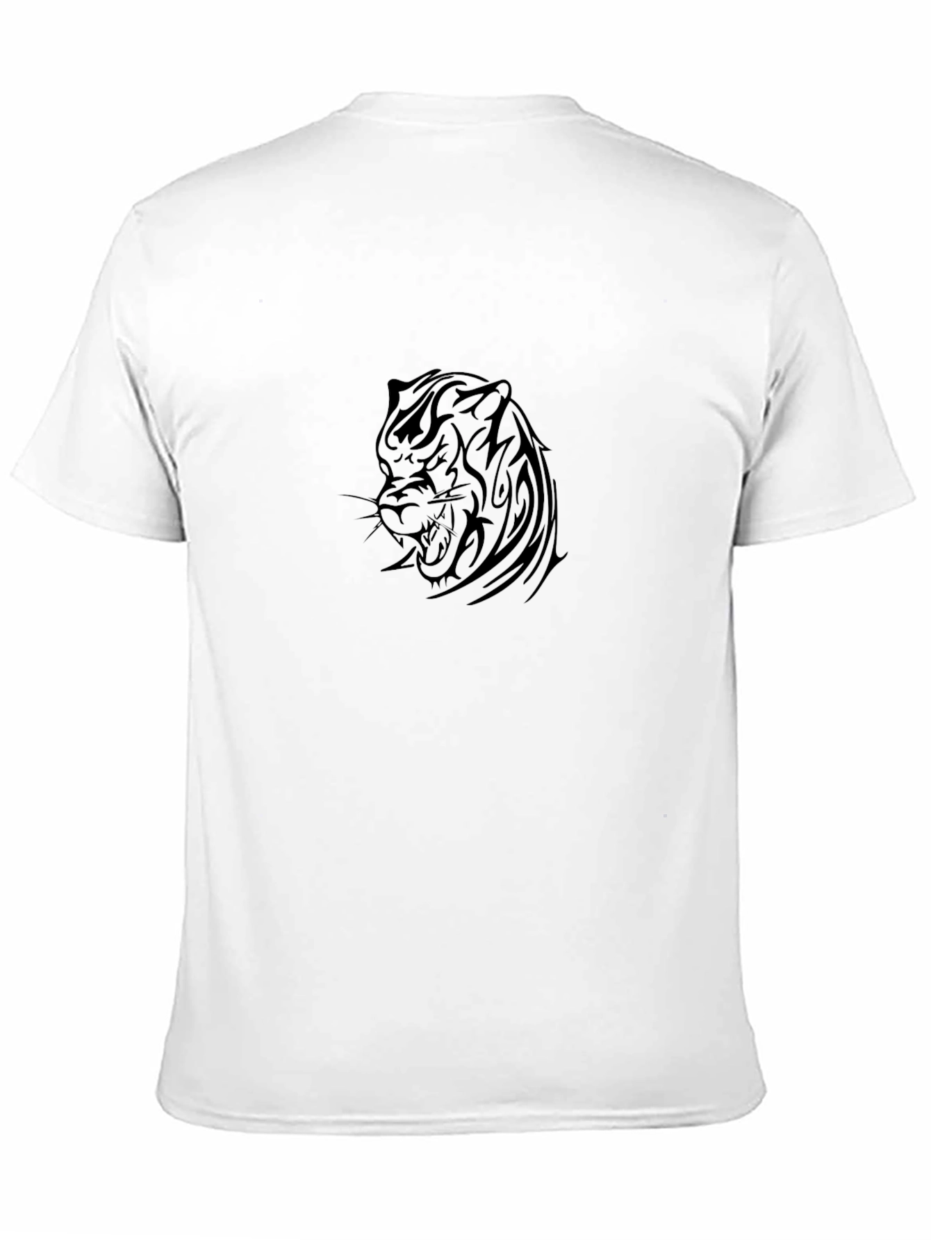 Black T-Shirt with Tribal Tiger Design