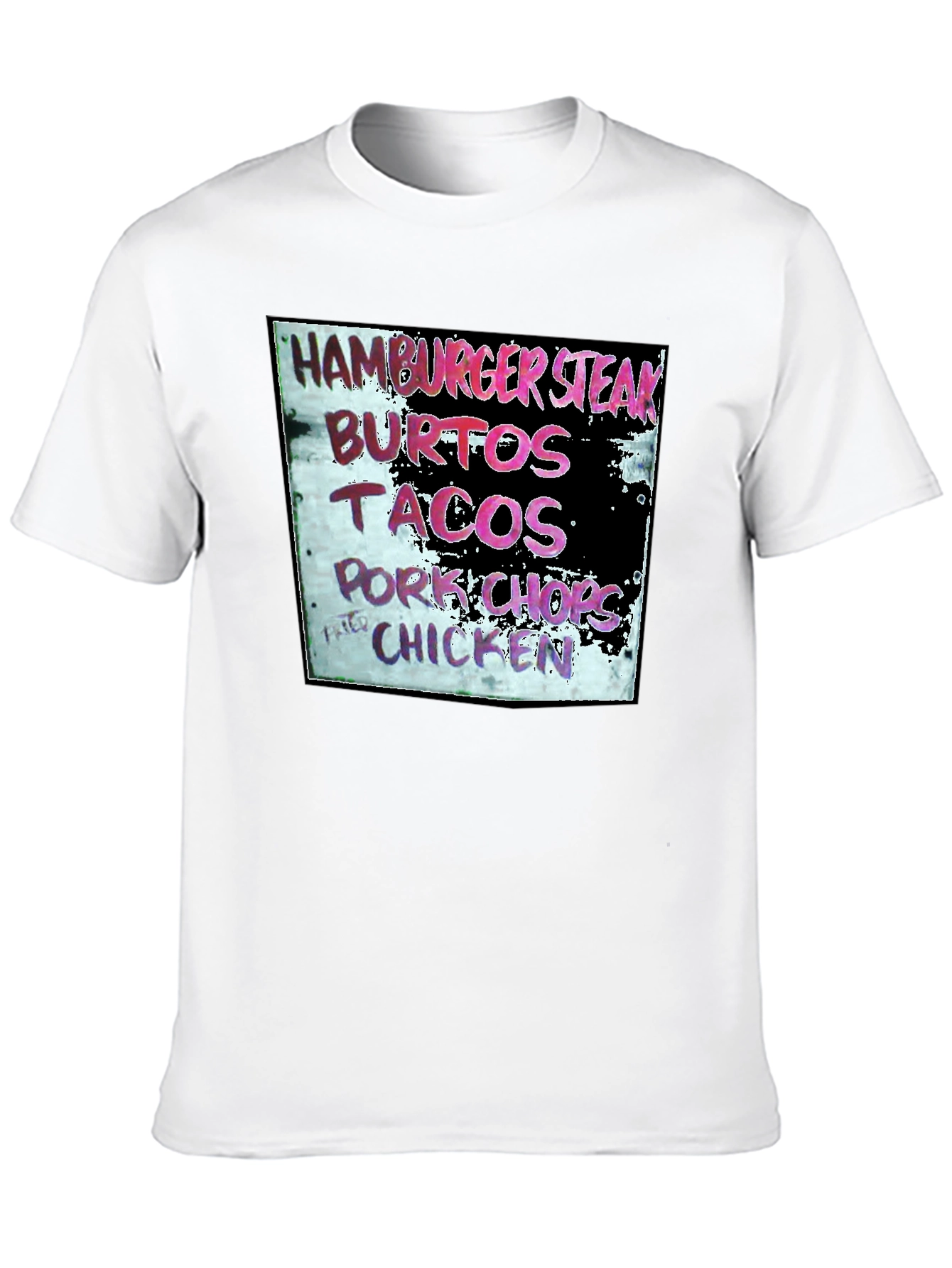 Hamburger Steak Burritos Tacos Chicken Black T-Shirt