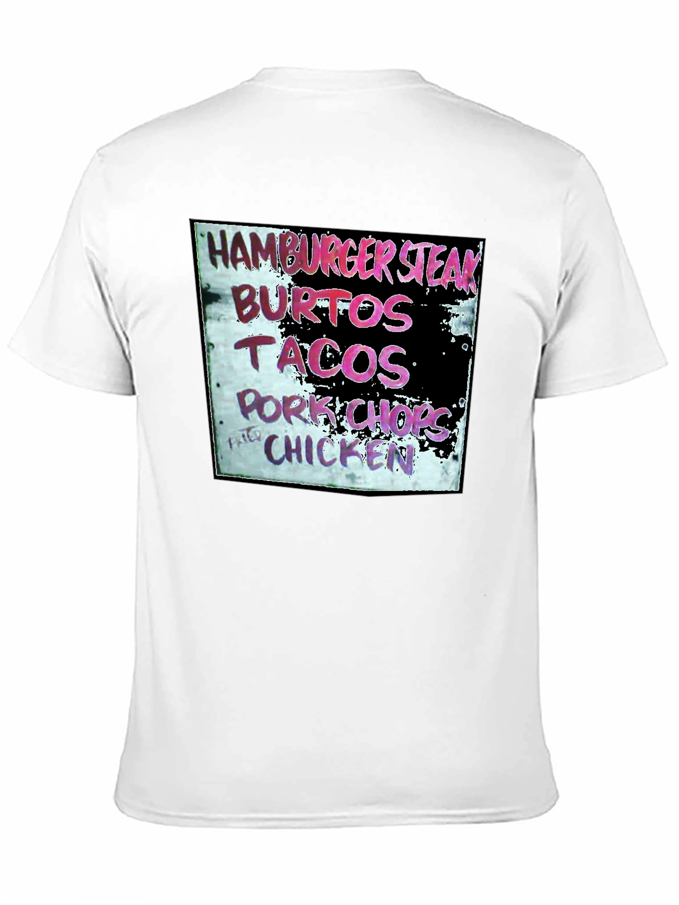 Hamburger Steak Burritos Tacos Chicken Black T-Shirt