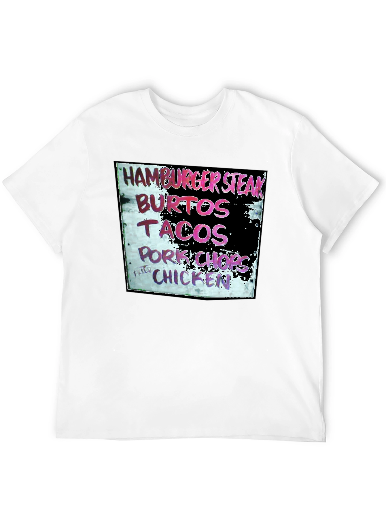 Hamburger Steak Burritos Tacos Chicken Black T-Shirt