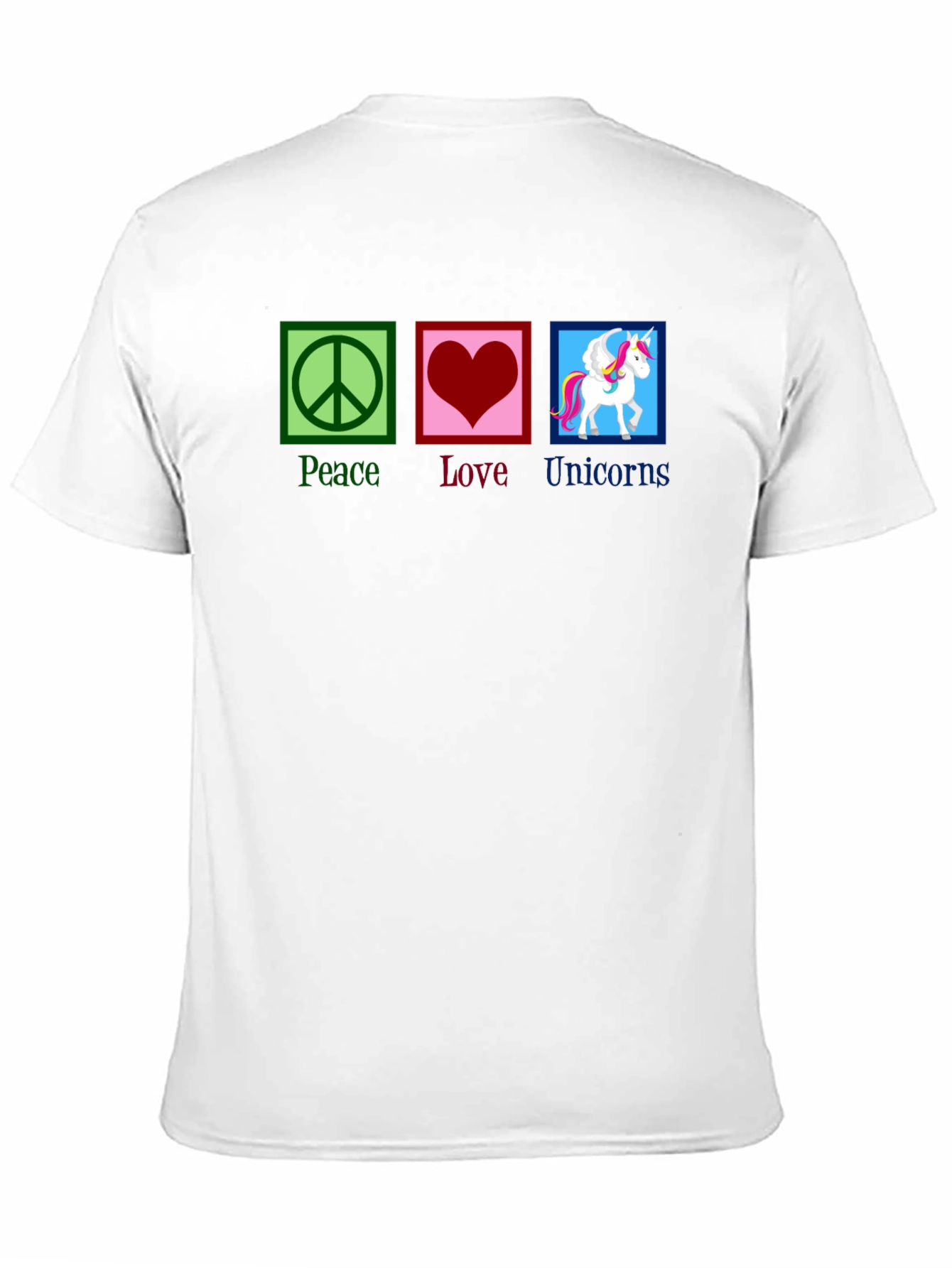 Peace Love Unicorns Black T-Shirt