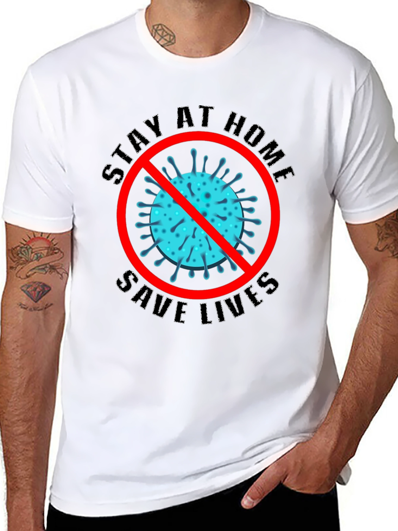 Stay Home Save Lives Graphic Tee