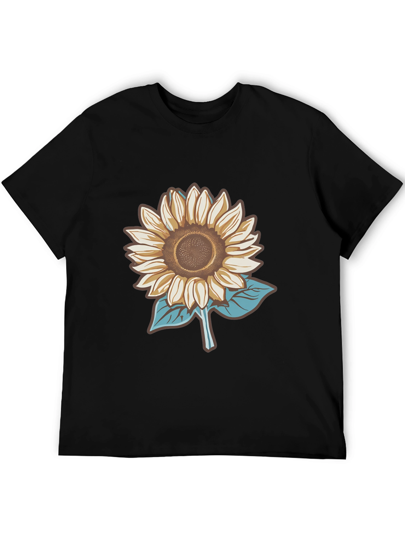 Sunflower Graphic Tee - Stylish Mens Black T-Shirt