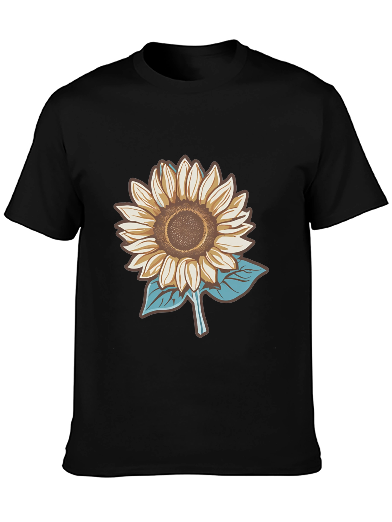 Sunflower Graphic Tee - Stylish Mens Black T-Shirt