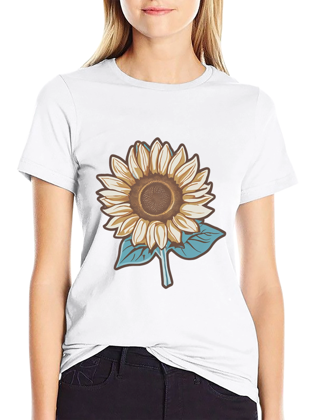 Sunflower Graphic Tee - Stylish Mens Black T-Shirt