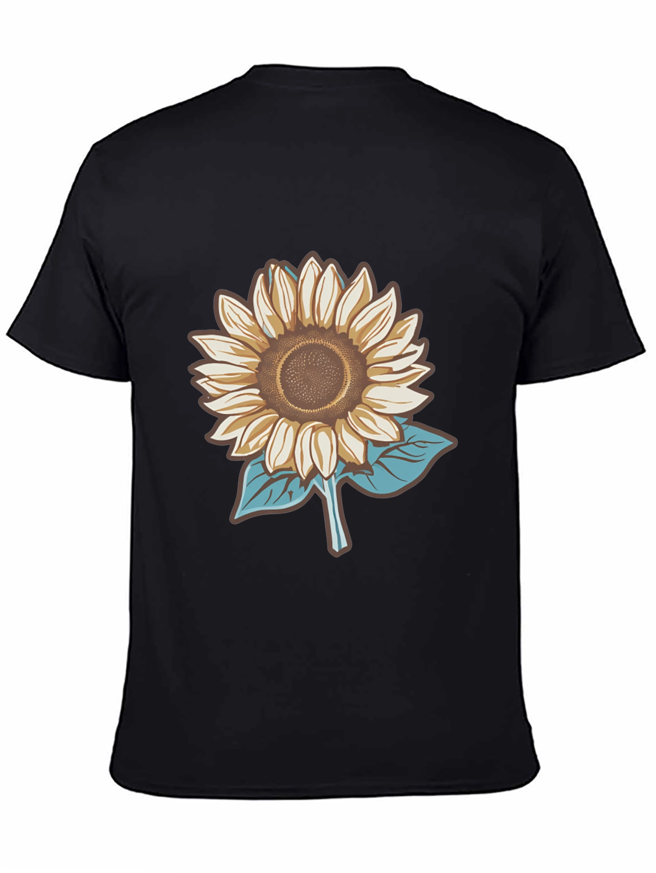 Sunflower Graphic Tee - Stylish Mens Black T-Shirt