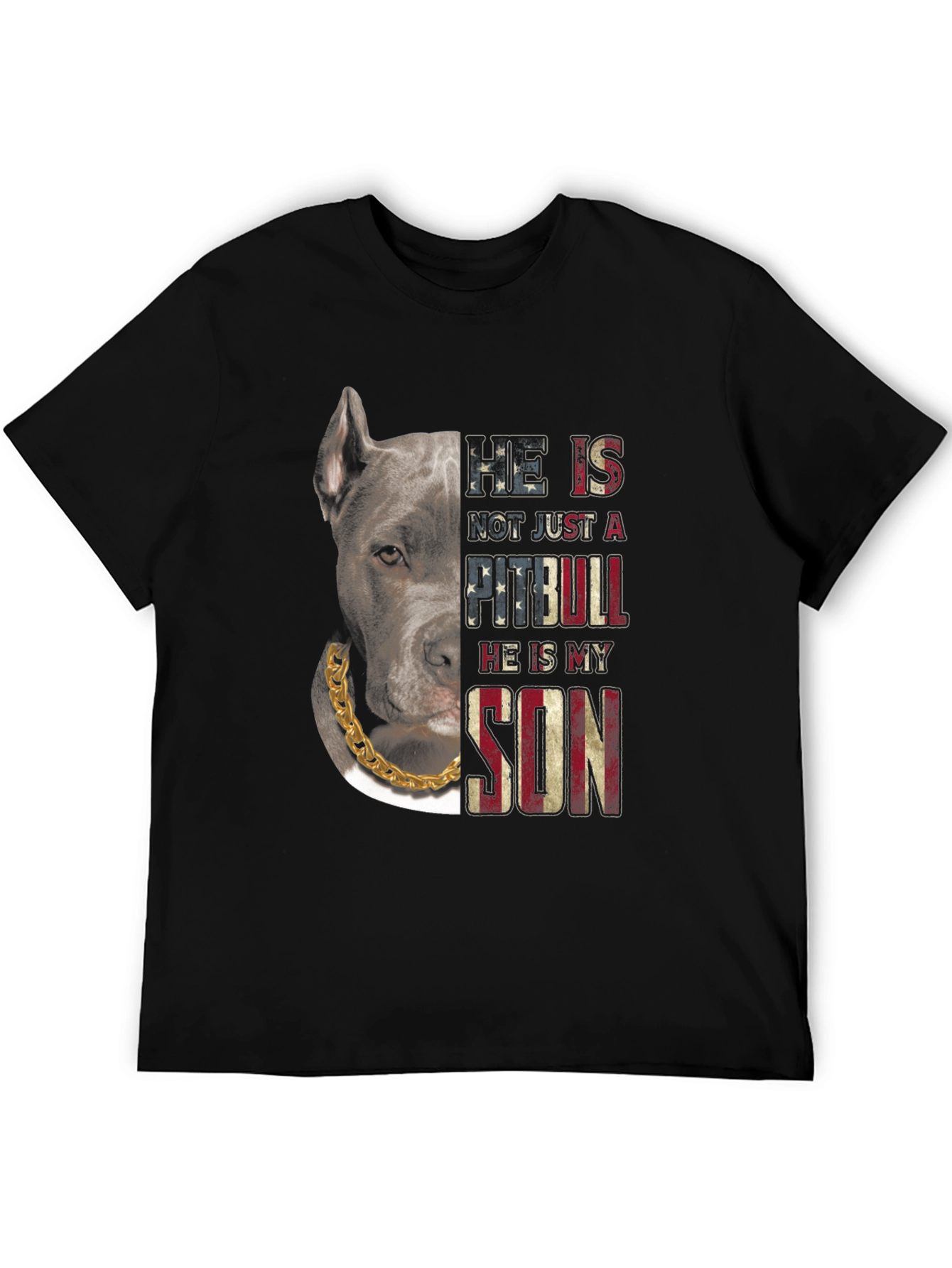 Pitbull Son American Flag T-Shirt