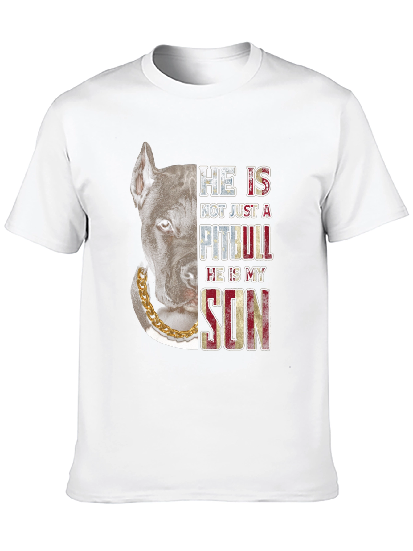 Pitbull Son American Flag T-Shirt