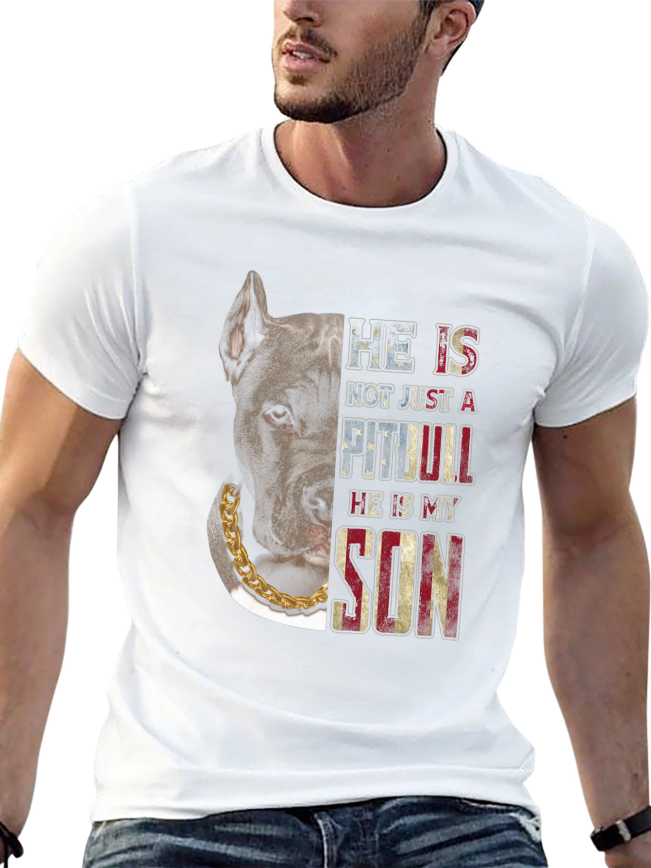 Pitbull Son American Flag T-Shirt